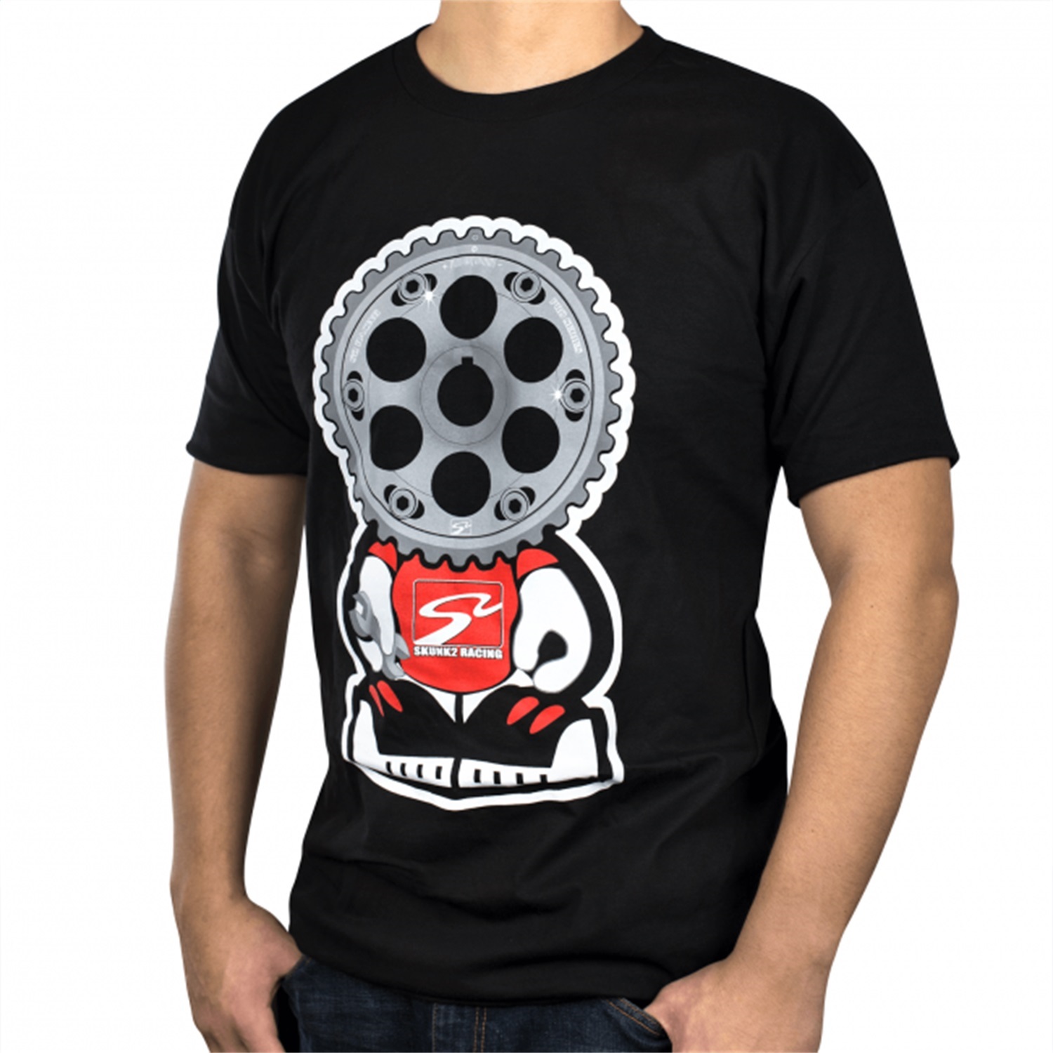 Skunk2 735-99-1393 - Gear Headz T-Shirt; Black w/Pro Series Cam Gear Headz Portrayal Front/Small Racetrack Logo Back; 2X-Large; Skunk2 735-99-1393 - Gear Headz T-Shirt; Black w/Pro Series Cam Gear Headz Portrayal Front/Small Racetrack Logo Back; 2X-Large;