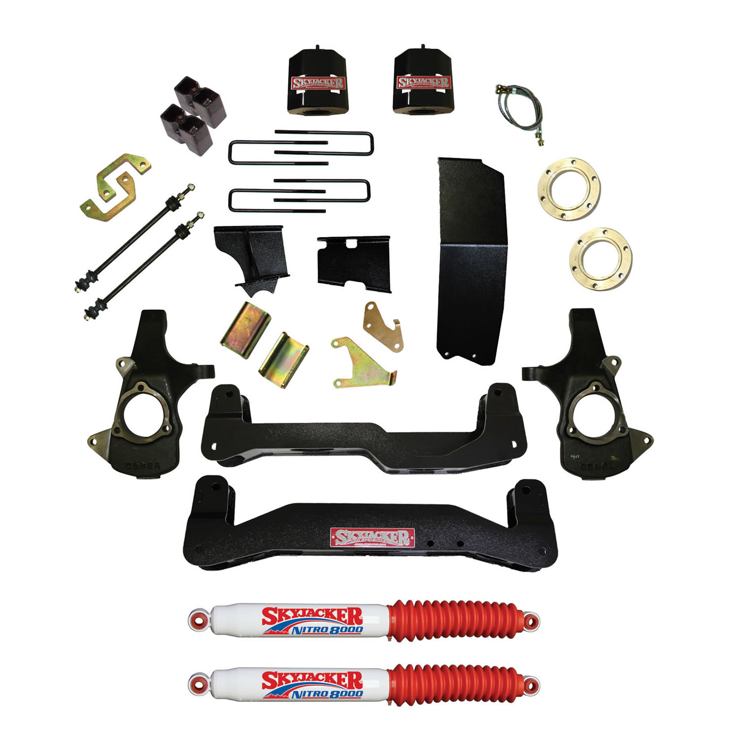 Skyjacker C14660PK-N - Suspension Lift Kit 14-16 Silverado/Sierra 1500 w/Shock Nitro Shocks 6-7 Inch Lift Incl. Knuckles Crossmembers Skid Plate