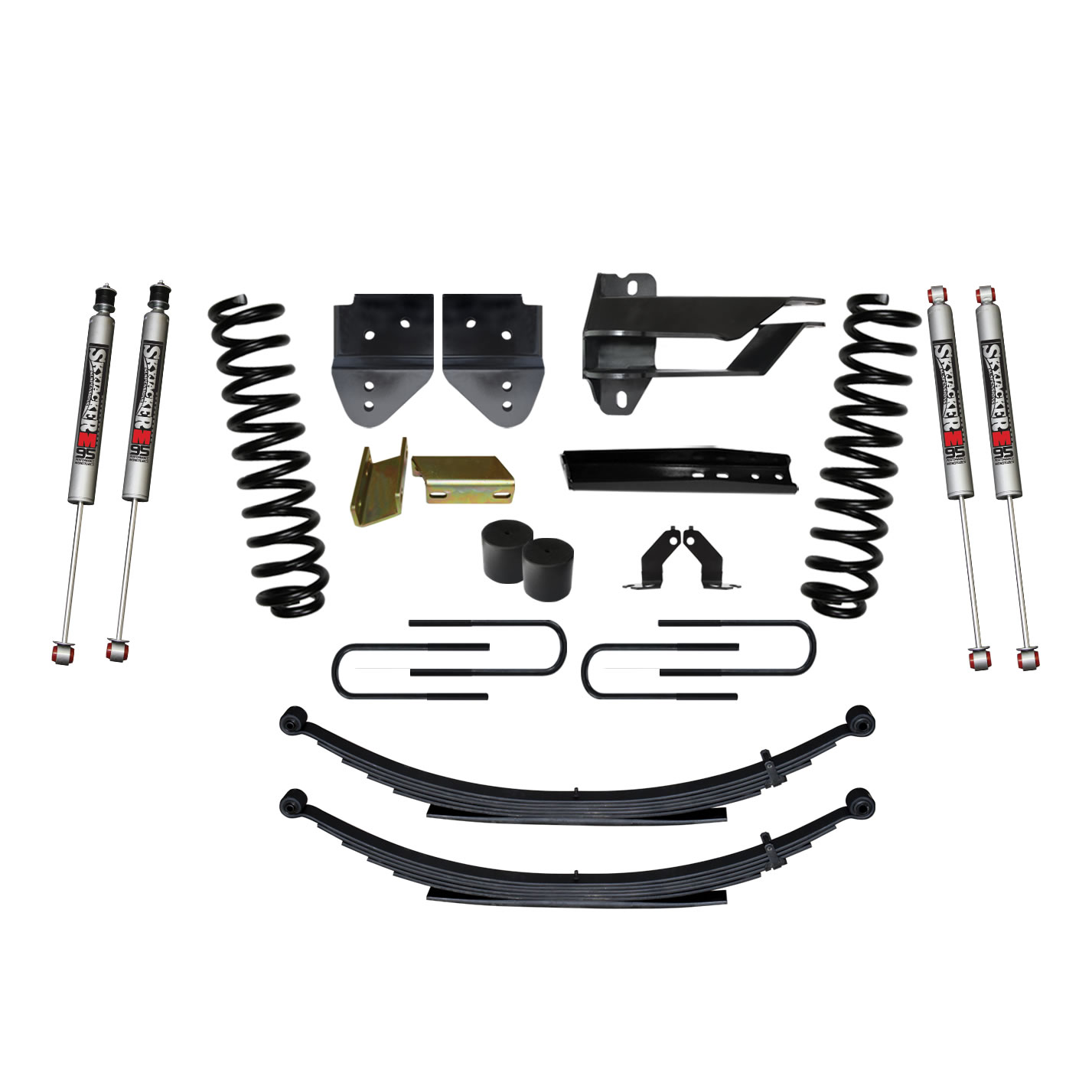 Skyjacker F17451KS-M - Suspension Lift Kit w/Shock 4 Inch Lift Incl. Front Coil Springs Rear Leaf Springs M9500 Monotube Shocks 17-19 Ford F-250/ F-350 Super Duty Diesel