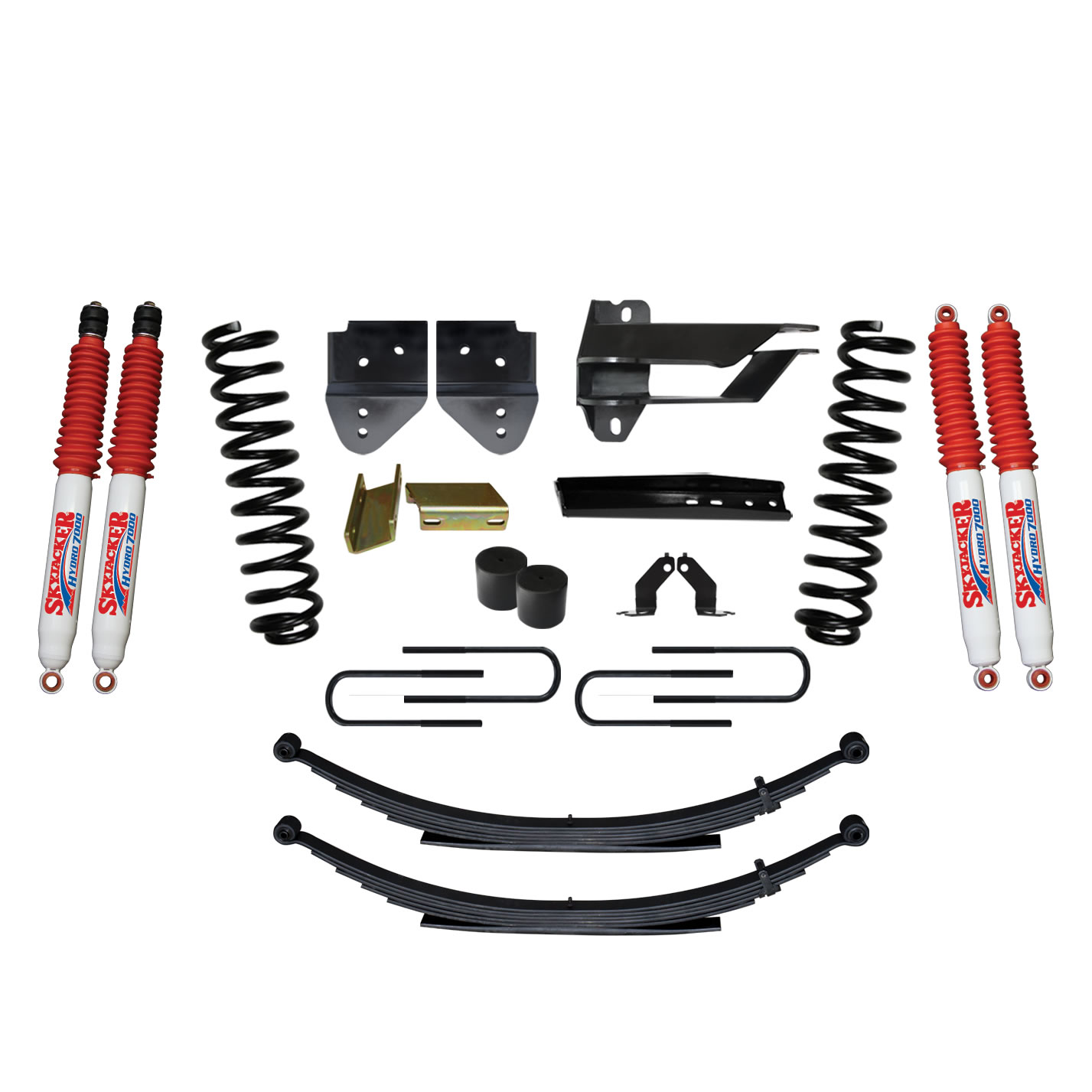 Skyjacker F17451KS-H - Suspension Lift Kit w/Shock 4 Inch Lift Incl. Front Coil Springs Rear Leaf Springs Hydro 7000 Shocks 17-19 Ford F-250/ F-350 Super Duty Diesel