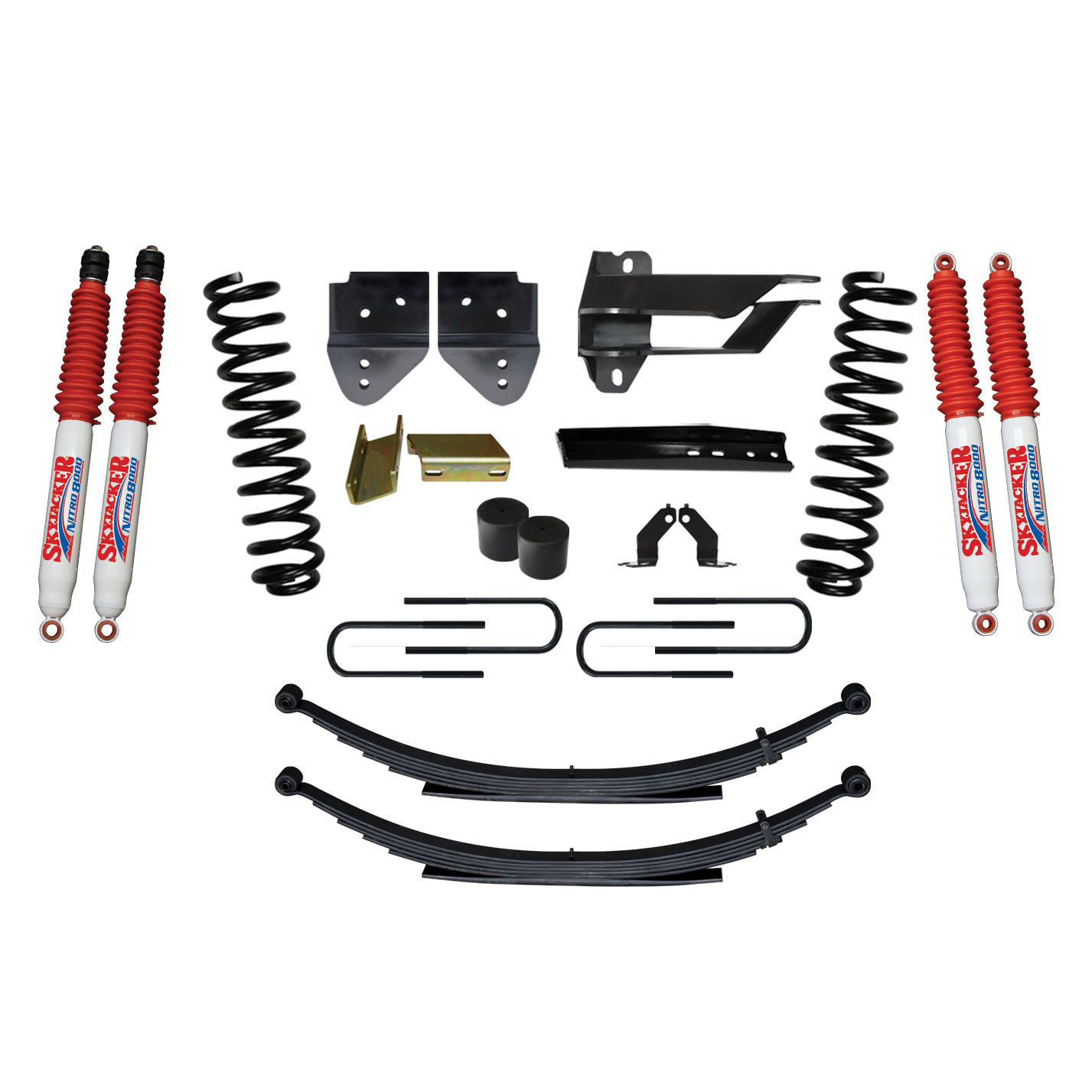 Skyjacker F17401KS-N - Suspension Lift Kit w/Shock 4 Inch Lift Incl. Front Coil Springs Rear Leaf Springs Nitro 8000 Shocks 17-19 Ford F-250/ F-350 Super Duty Gas