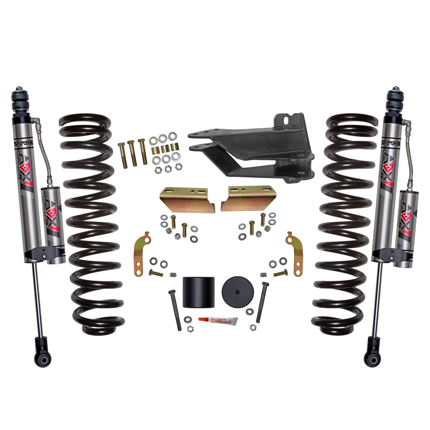 Skyjacker F1725VBK-X - 2.5 in. Front Leveling Kit With ADX 2.0 Remote Reservoir Shocks