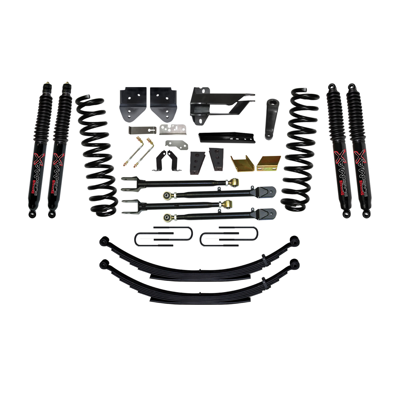 Skyjacker F17852KS-B - Suspension Lift Kit w/Shock 8.5 Inch Lift Incl. Front Coil Springs Rear Leaf Springs Adjustable 4-Links Black MAX 8500 Shocks 17-19 Ford F-250/ F-350 Super Duty Diesel