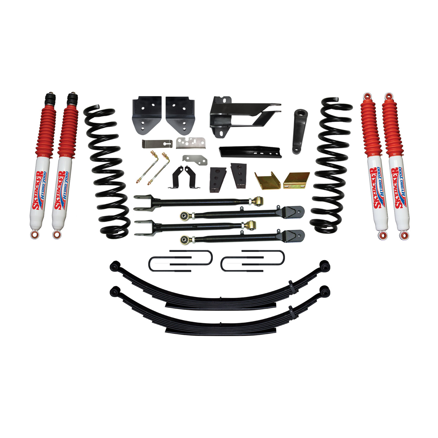 Skyjacker F17802KS-H - Suspension Lift Kit w/Shock 8.5 Inch Lift Incl. Front Coil Springs Rear Leaf Springs Adjustable 4-Links Hydro 7000 Shocks 17-19 Ford F-250/ F-350 Super Duty Gas