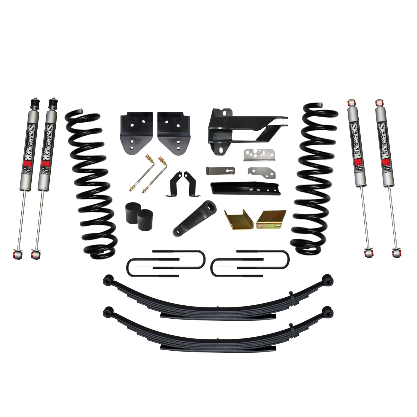 Skyjacker F17601KS-M - Suspension Lift Kit w/Shock 6 Inch Lift Incl. Front Coil Springs Rear Leaf Springs M9500 Monotube Shocks 17-19 Ford F-250/ F-350 Super Duty Gas