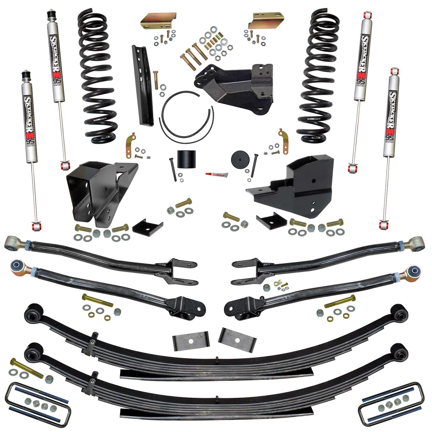 Skyjacker F234524KS-M - 4 In. Suspension Lift Kit 4-Link w/ M95 Monotube Shocks