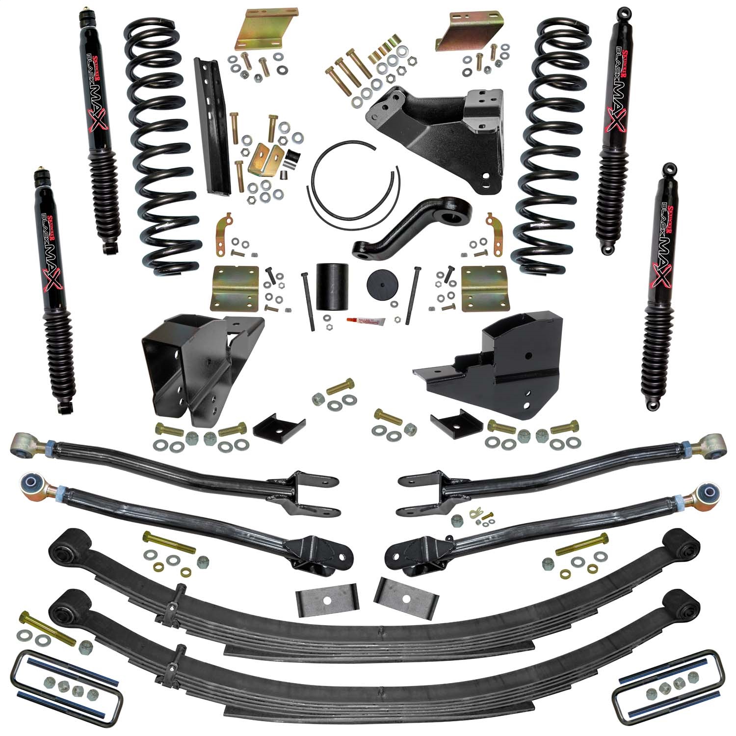 Skyjacker F236524KS-B - 6 In. Suspension Lift Kit 4-Link w/ Black MAX Shocks