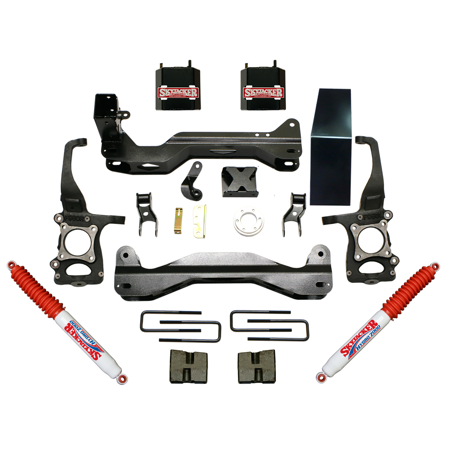 Skyjacker F960BKH - Suspension Lift Kit w/Shock 6 Inch Lift 09-14 Ford F-150 Incl. Front Strut Spacers Brake Line Brackets