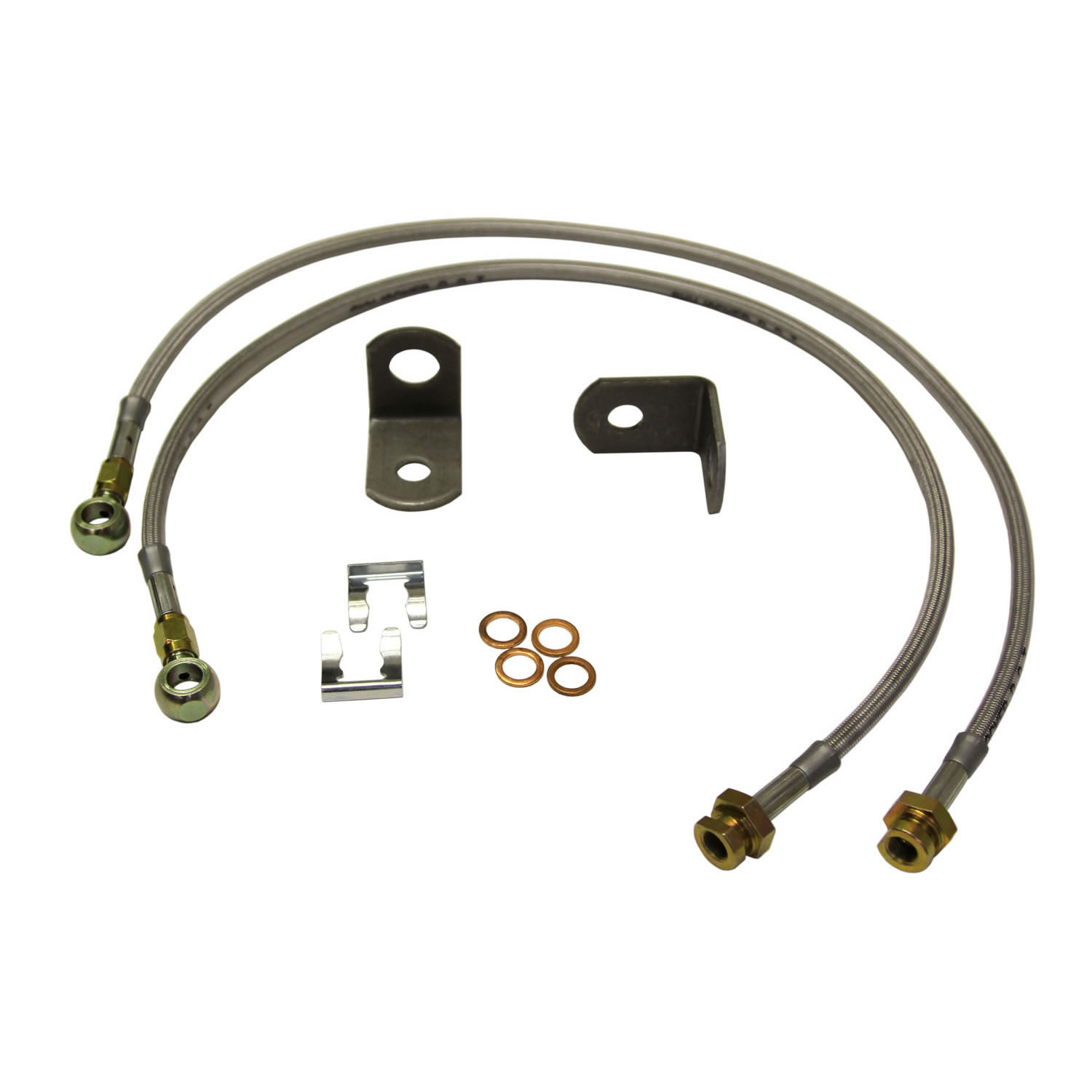 Skyjacker FBL44 - Jeep Stainless Steel Brake Line 84-01 Cherokee 97-16 Wrangler Front Lift Height 3-8 Inch Pair