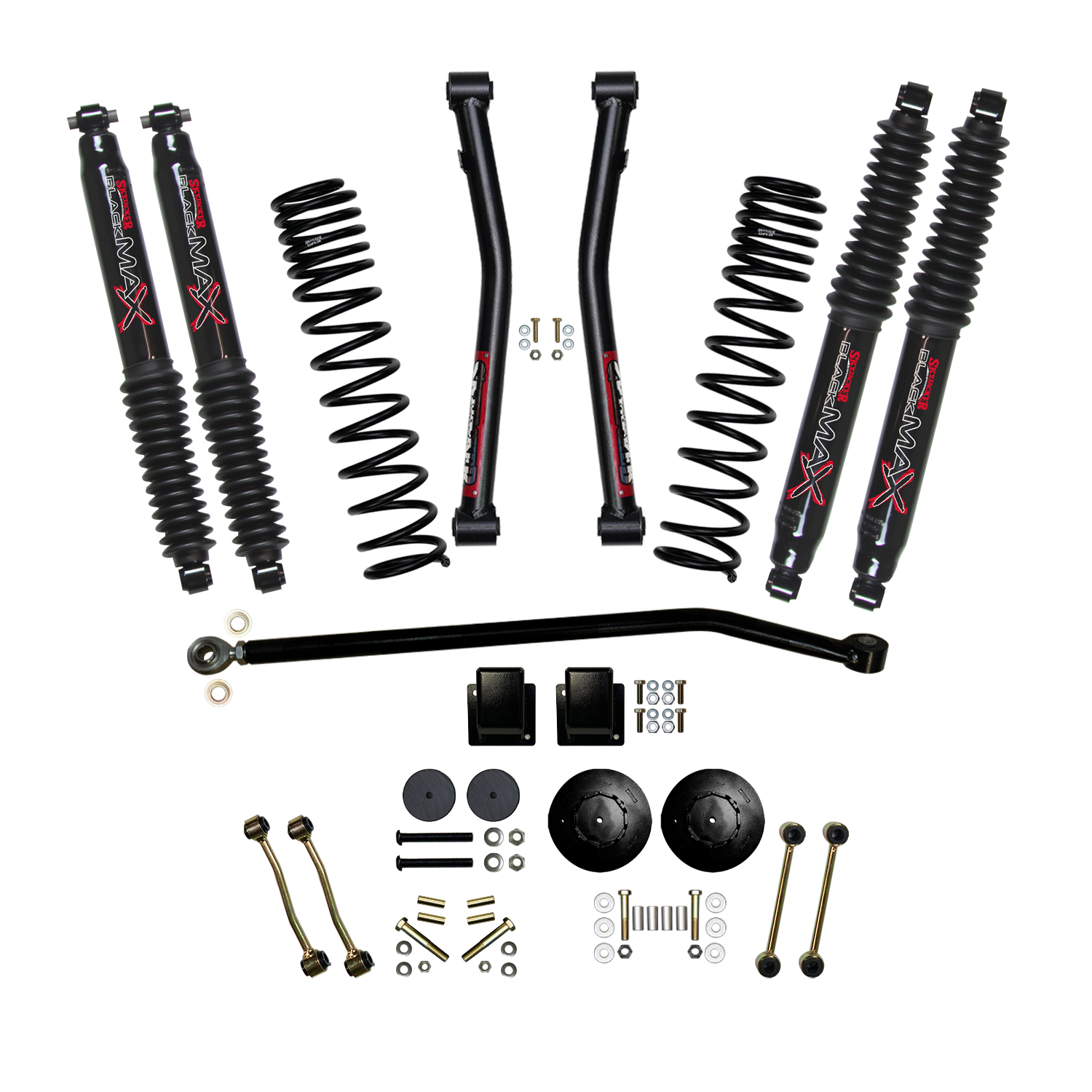 Skyjacker G350RPBLT - 2020 Jeep Gladiator JT - Rubicon Suspension Lift Kit 3.5in Fr 2in Rr w/ Black Max Shocks