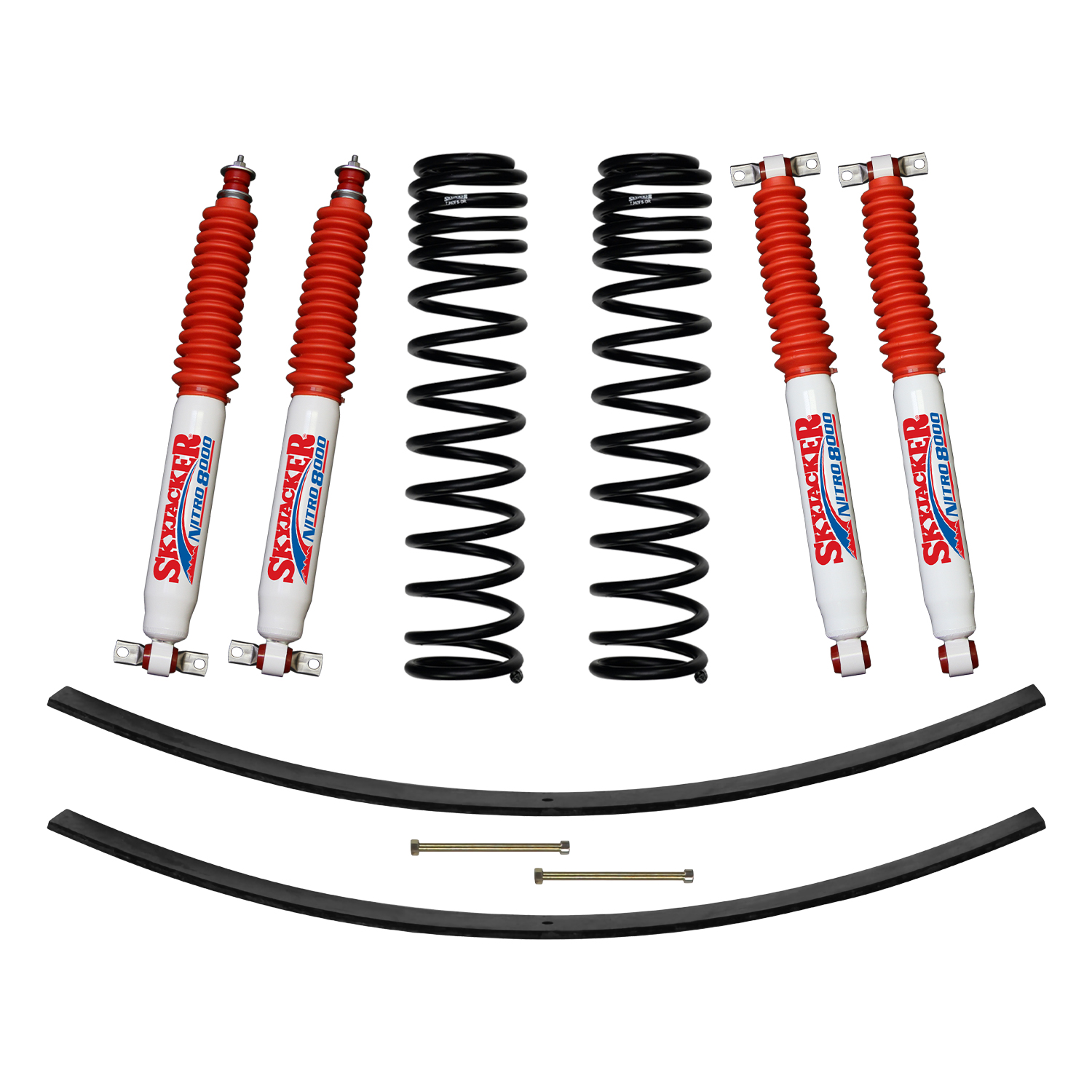 Skyjacker JC301BPNLT - 3 Inch Suspension Lift Kit 84-01 Cherokee XJ W/Front Dual Rate Long Travel Coil Springs Rear Add A Leafs Front/Rear Nitro 8000 Shocks