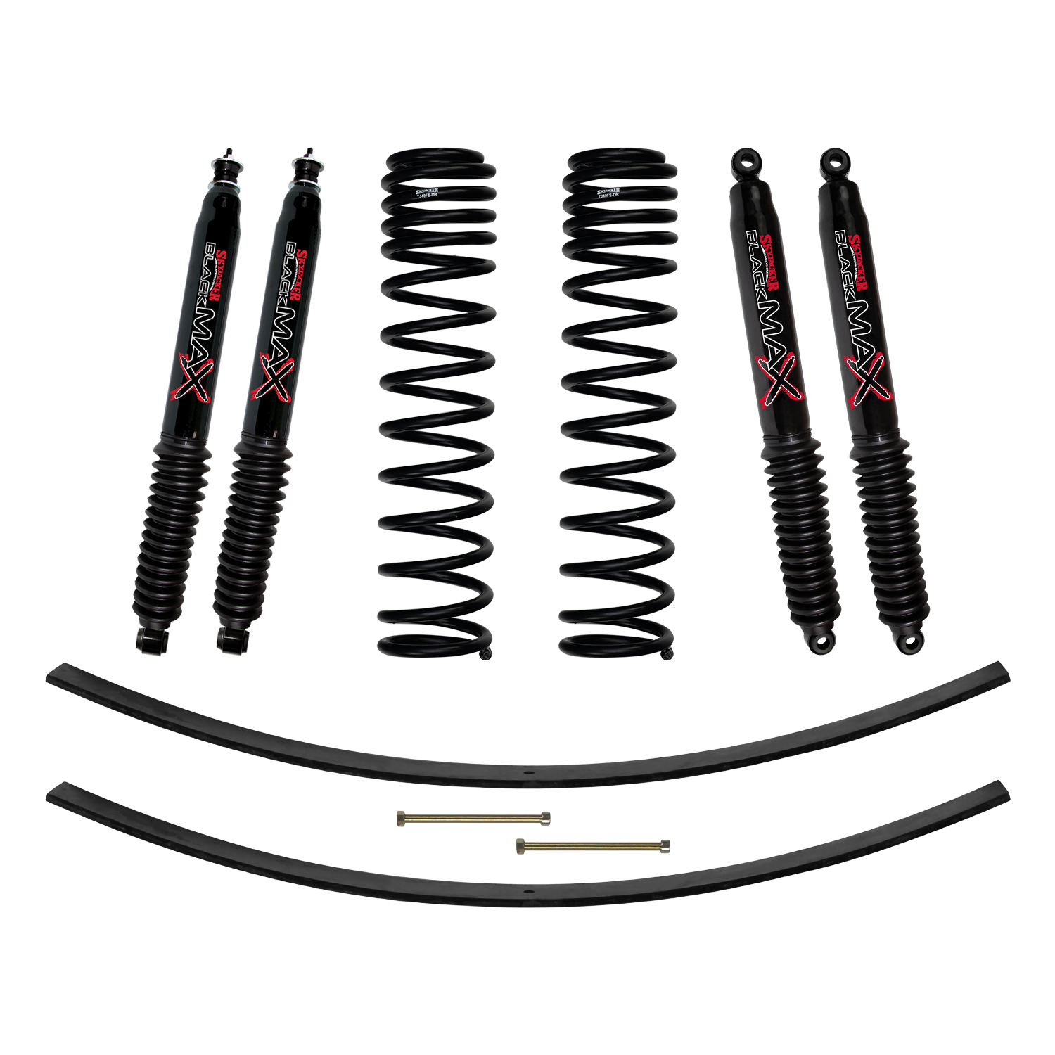 Skyjacker JC305BPBLT - 3 Inch Suspension Lift Kit 86-92 Comanche MJ W/Front Dual Rate Long Travel Coil Springs Rear Add A Leafs Front/Rear Black Max Shocks