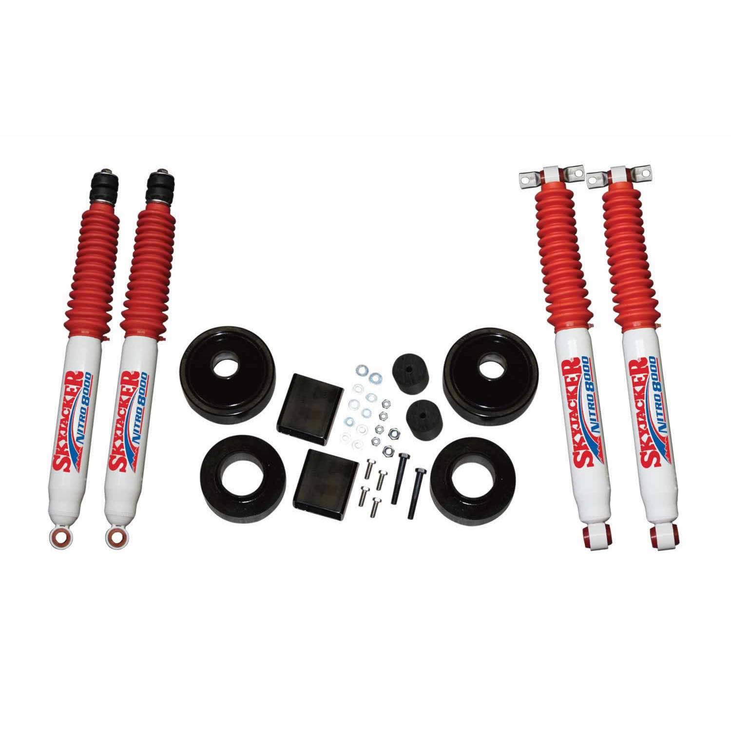 Skyjacker JK20-N - Suspension Lift Kit 07-18 Wrangler JK w/Shock Nitro Shocks 2 Inch Lift Incl. Front/Rear 2 Inch Polyurethane Coil Spring Spacers w/Bump Stop Spacers