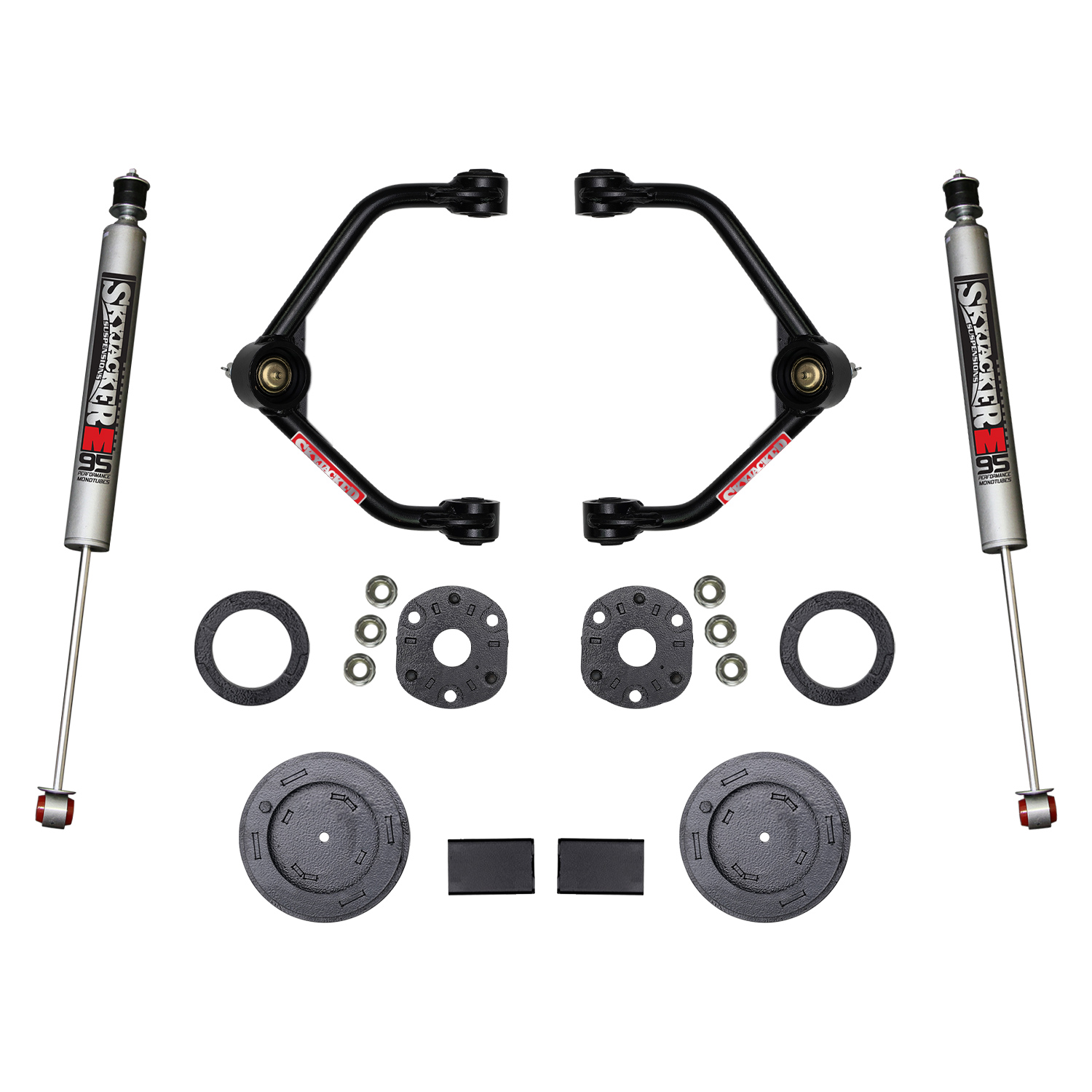 Skyjacker R1930PM - 3 Inch Suspension Lift Kit With Front Strut Spacers Front Upper A-arms Rear Coil Spring Spacers Rear Bump Stop Spacers And Rear M95 Monotube Shocks 2019-2021 Ram 1500