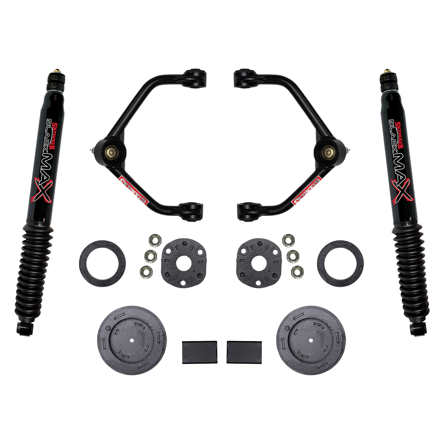 Skyjacker R1930PB - 3 Inch Suspension Lift Kit With Front Strut Spacers Front Upper A-arms Rear Coil Spring Spacers Rear Bump Stop Spacers And Rear Black Max Shocks 2019-2021 Ram 1500