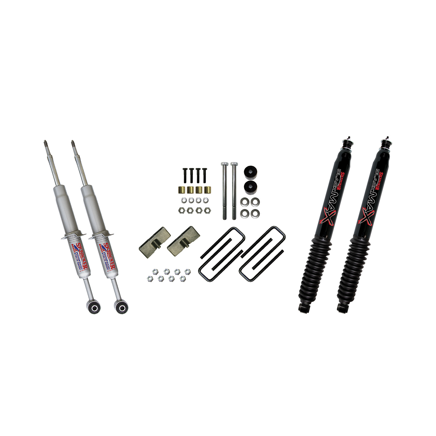 Skyjacker TC530STBB - Suspension Lift Kit w/Shock 3 Inch Lift 05-15 Toyota Tacoma Incl. Front Struts Front Diff. Drop Kit Rear Lift Blocks U-Bolts Rear Black Max Shocks