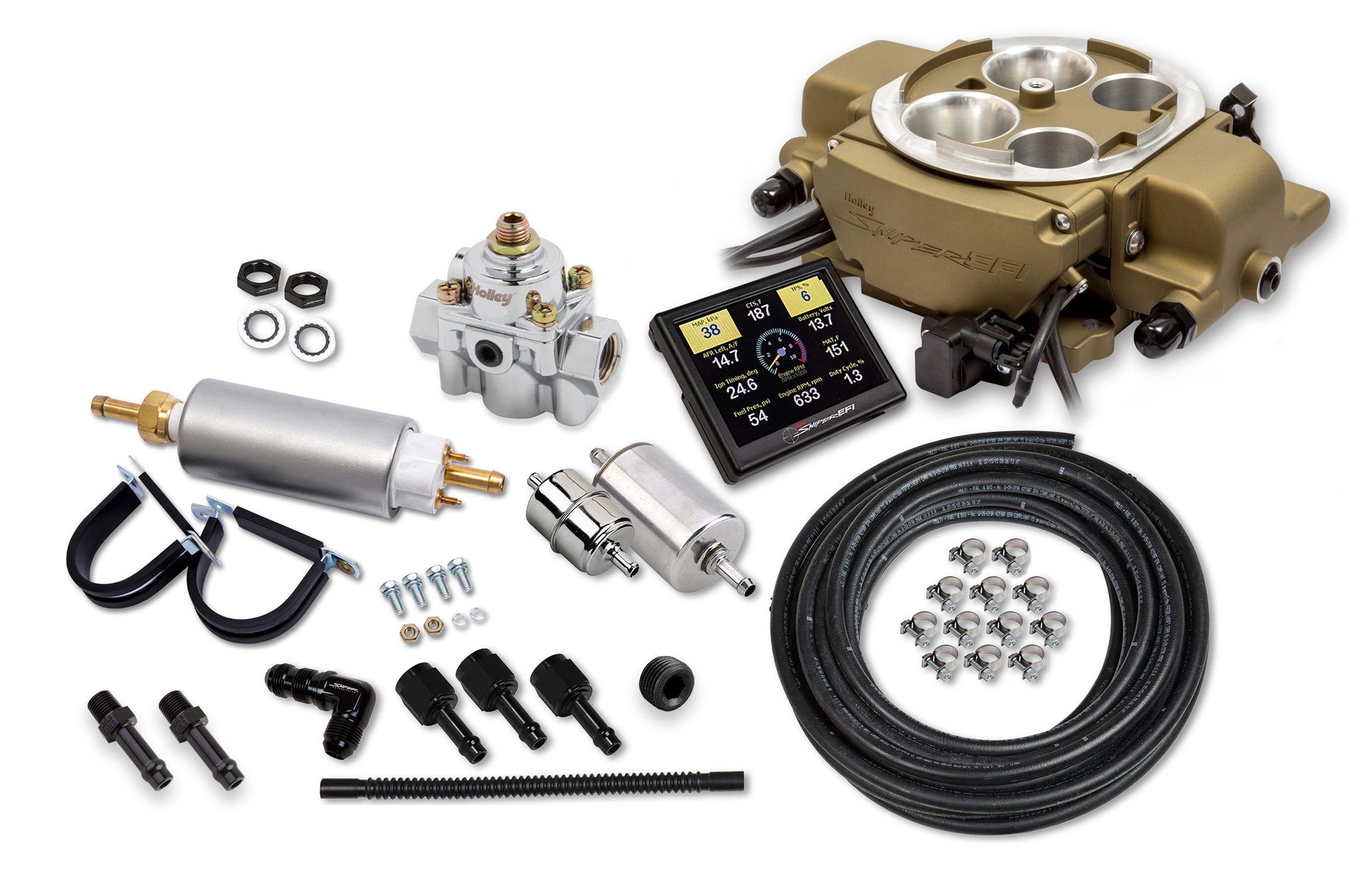 Sniper 550-869K - Holley EFI Quadrajet™ Master Kit - Classic Gold Sniper 550-869K - Holley EFI Quadrajet™ Master Kit - Classic Gold