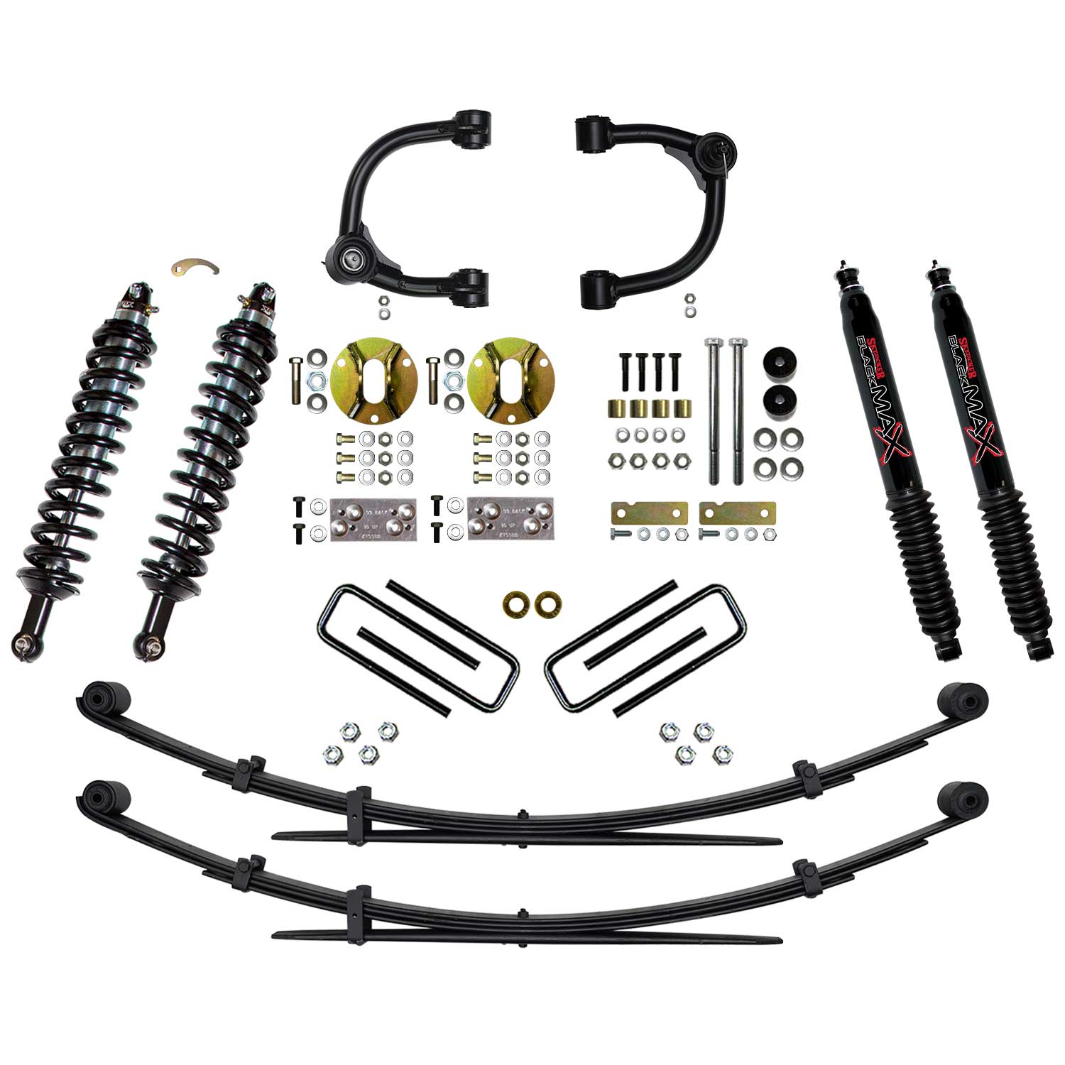 Skyjacker TC536UBKS - 3 Inch Front Coilover Suspension Lift System with Front Upper Control Arms Rear Leaf Springs and Rear Black MAX Shocks 16-22 Toyota Tacoma Skyjacker TC536UBKS - 3 Inch Front Coilover Suspension Lift System with Front Upper Control Arms Rear Leaf Springs and Rear Black MAX Shocks 16-22 Toyota Tacoma