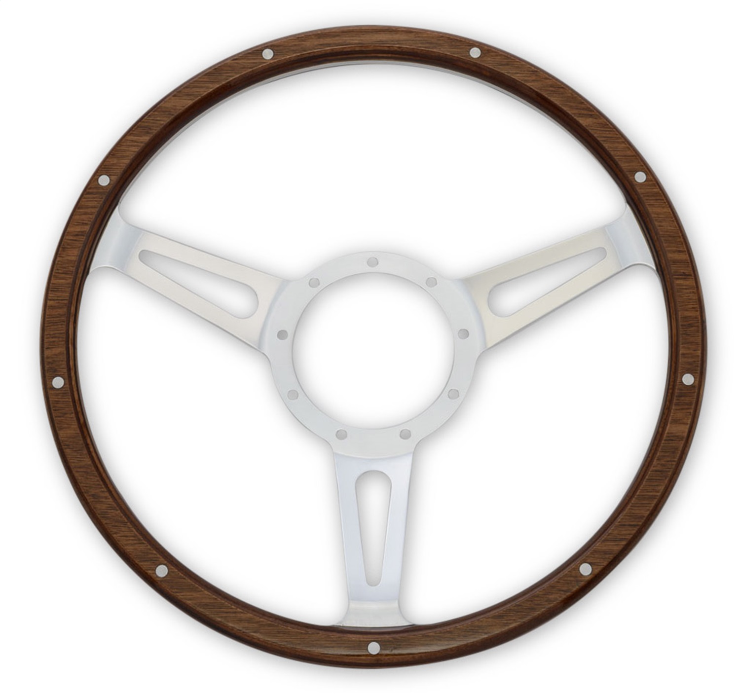 Scott Drake S1MS-3600-WG-14 - Steering Wheel Corso Feroce Shelby Style Wood and Aluminum 14"