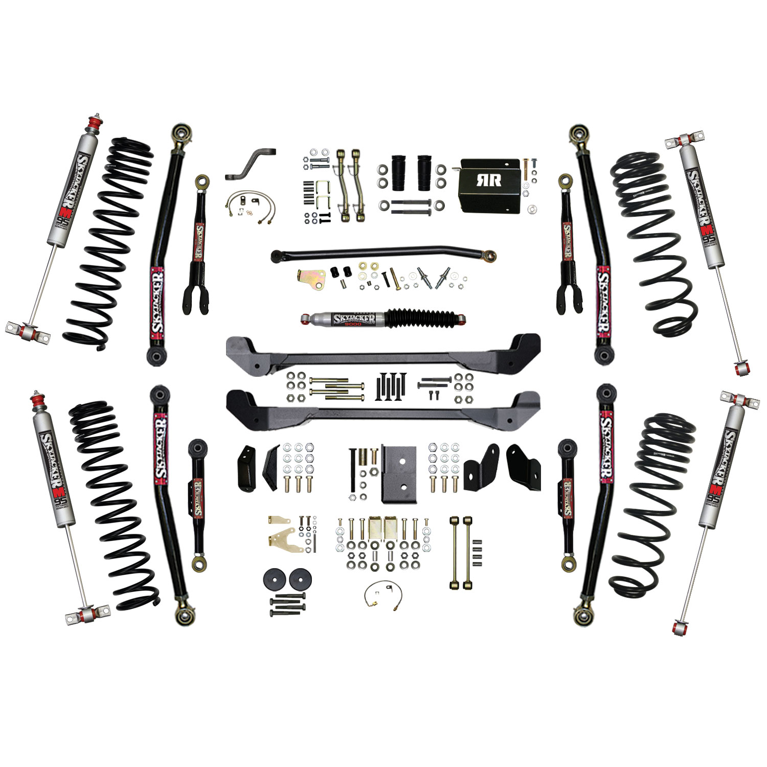 Skyjacker TJ60RR2LTK-M - 97-06 Jeep TJ 6in Dual Rate Long Travel Coils Long Arm RR2 Lift Kit w/ M95 Monotube Shocks