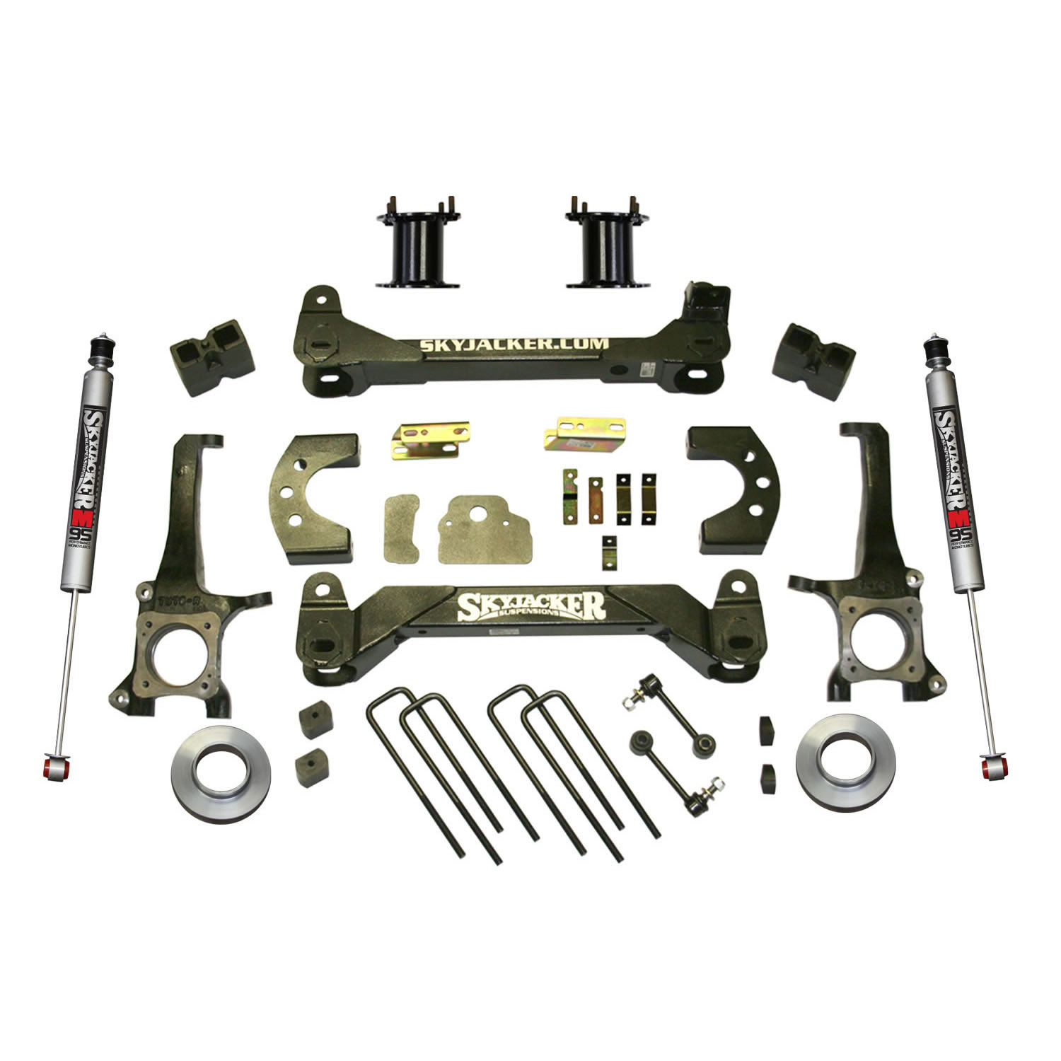 Skyjacker TU760BKM - Suspension Lift Kit w/Shock 6 Inch Lift 07-19 Toyota Tundra Incl. Front Strut Spacers Rear Block Kit And Monotube 9500 Shocks
