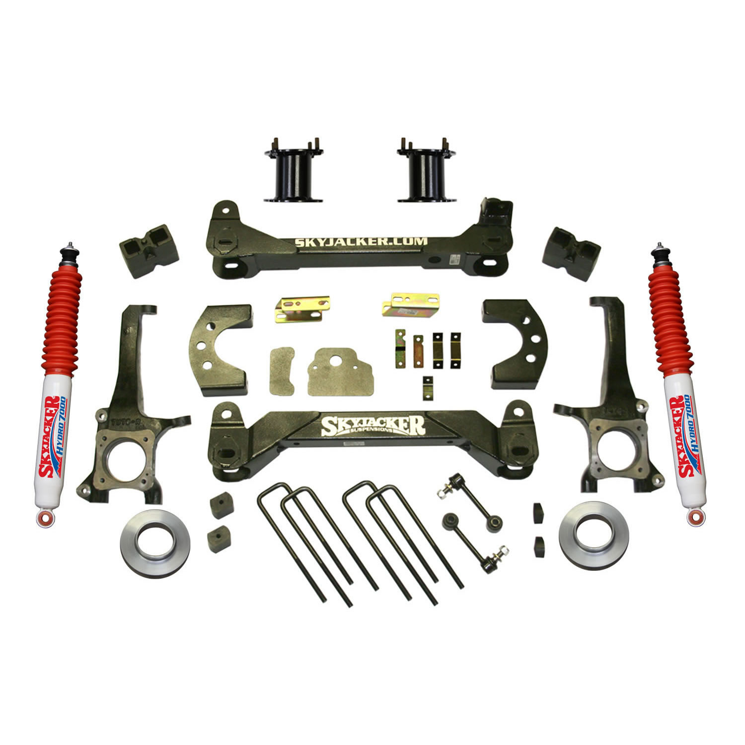 Skyjacker TU760BKH - Suspension Lift Kit w/Shock 6 Inch Lift 07-19 Toyota Tundra Incl. Front Strut Spacer Kit Blocks U Bolts Brake Line Brackets