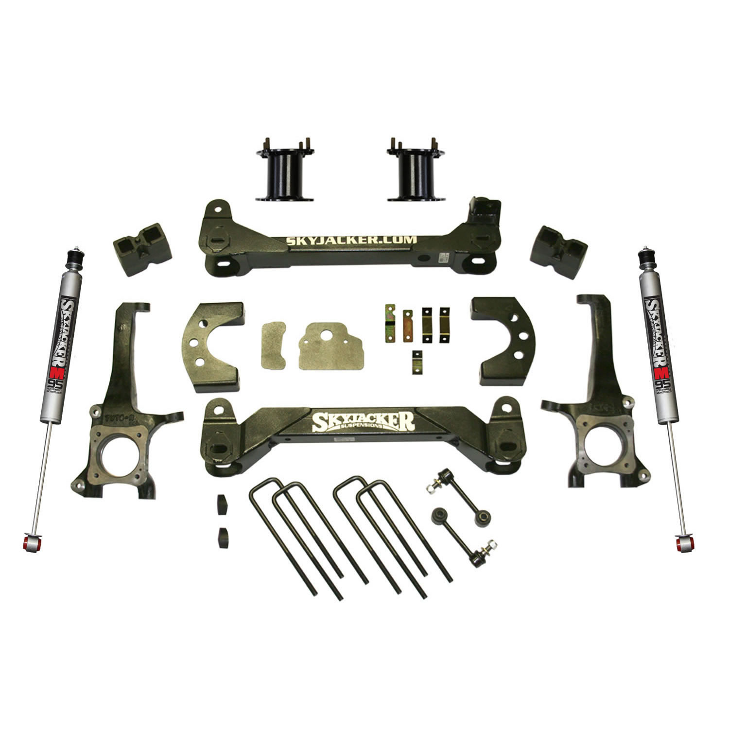 Skyjacker TU745BKM - Suspension Lift Kit w/Shock 4.5 Inch Lift 07-19 Toyota Tundra Incl. Front Strut Spacers Rear Block Kit And Monotube 9500 Shocks