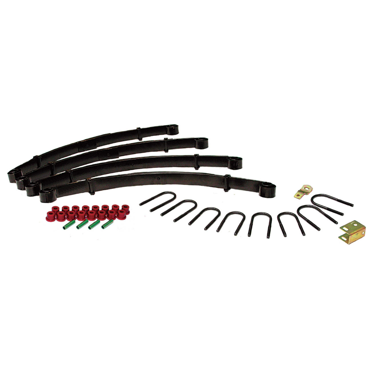 Skyjacker YJ45K - Jeep YJ Rock Ready Double Military Wrap Lift Kit 4 Inch Lift 87-95 Wrangler YJ Includes Front/Rear Springs Front/Rear Bushing Kits Track Bar Extension Bracket Front/Rear U Bolt Kits