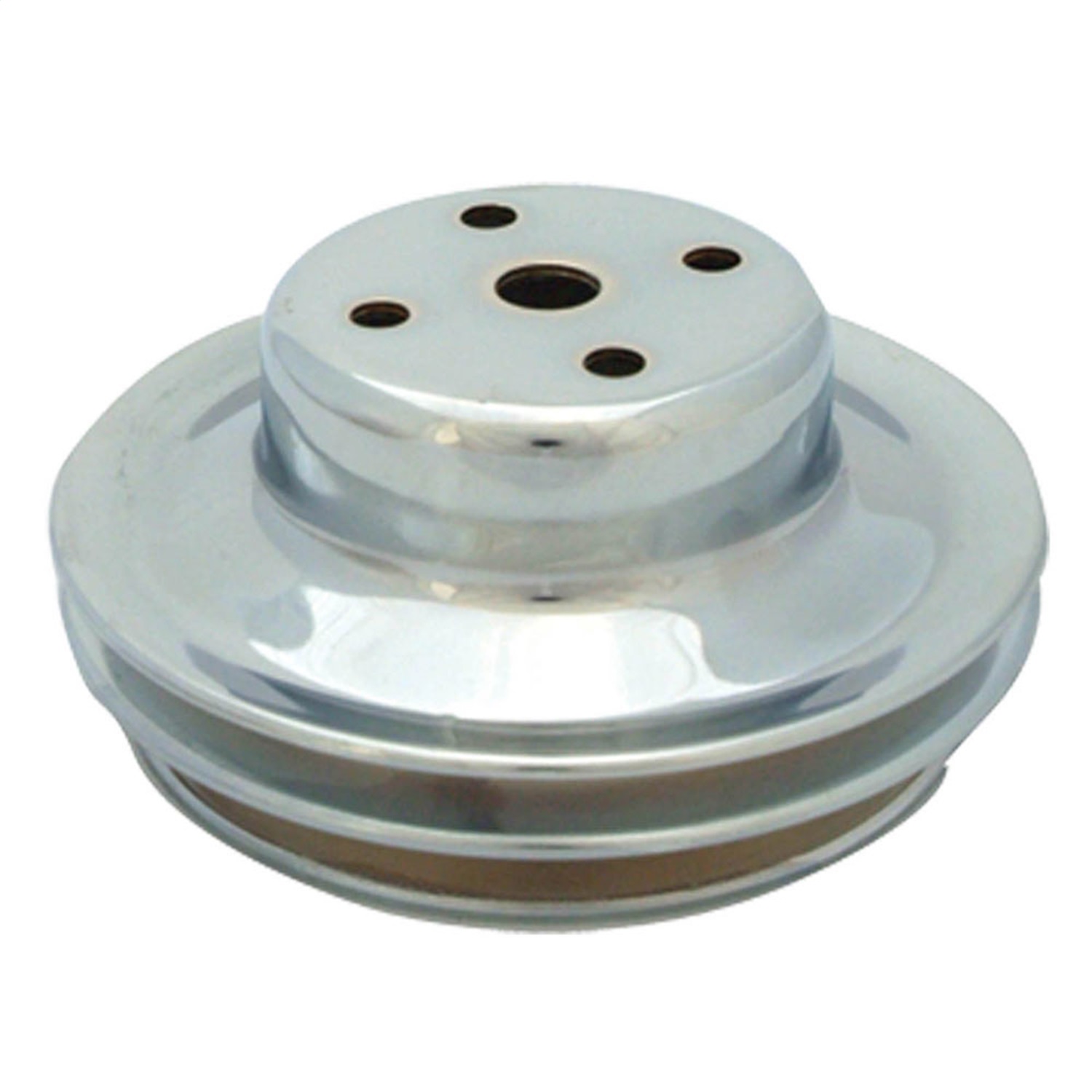 Spectre 4498 - BB Chevy (w/Long Water Pump) Double Upper Groove Crankshaft Pulley - Chrome