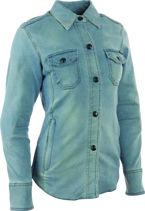 Speed and Strength 892278 - Speed Society Armored Moto Shirt Denim Blue Womens - XS