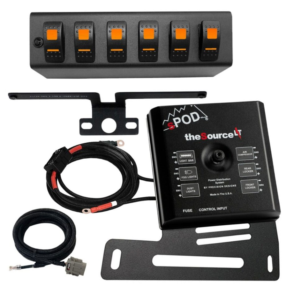 sPOD 873185 - SourceLT w/ Red LED Switch panel for JK 2007-2008 sPOD 873185 - SourceLT w/ Red LED Switch panel for JK 2007-2008