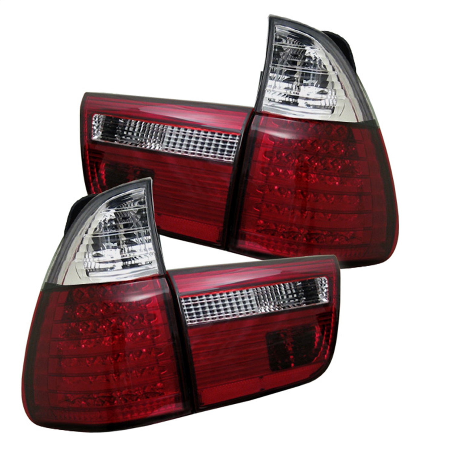 Spyder 5000804 - BMW E53 X5 00-06 4PCS LED Tail Lights Red Clear ALT-YD-BE5300-LED-RC Spyder 5000804 - BMW E53 X5 00-06 4PCS LED Tail Lights Red Clear ALT-YD-BE5300-LED-RC