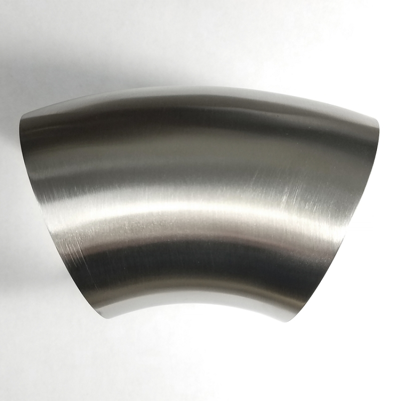 Stainless Bros 601-08926-3100 - 3.5in SS304 45 Degree Bend Elbow - 1D / 3.5in CLR - 16GA / .065in Wall - No Leg Stainless Bros 601-08926-3100 - 3.5in SS304 45 Degree Bend Elbow - 1D / 3.5in CLR - 16GA / .065in Wall - No Leg