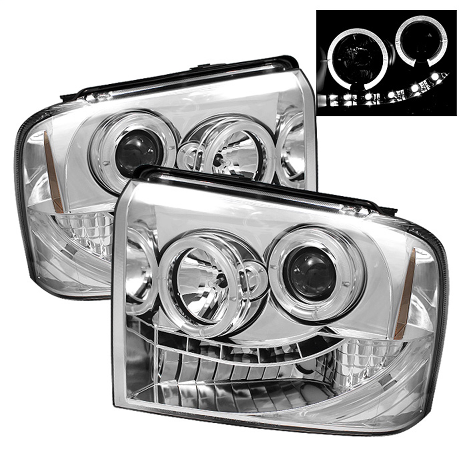 Spyder 5010551 - Ford F250/350/450 Super Duty 05-07 Projector Headlights LED Halo- LED Chrm PRO-YD-FS05-HL-C
