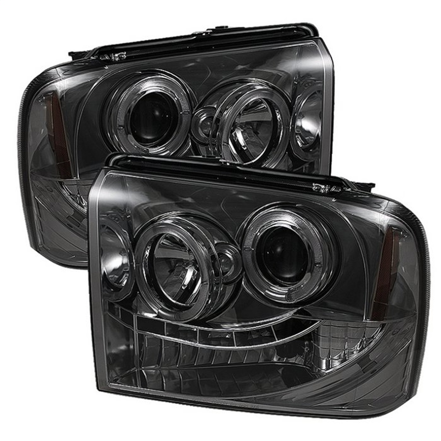 Spyder 5010568 - Ford F250/350/450 Super Duty 05-07 Projector Headlights LED Halo- LED Smke PRO-YD-FS05-HL-SM