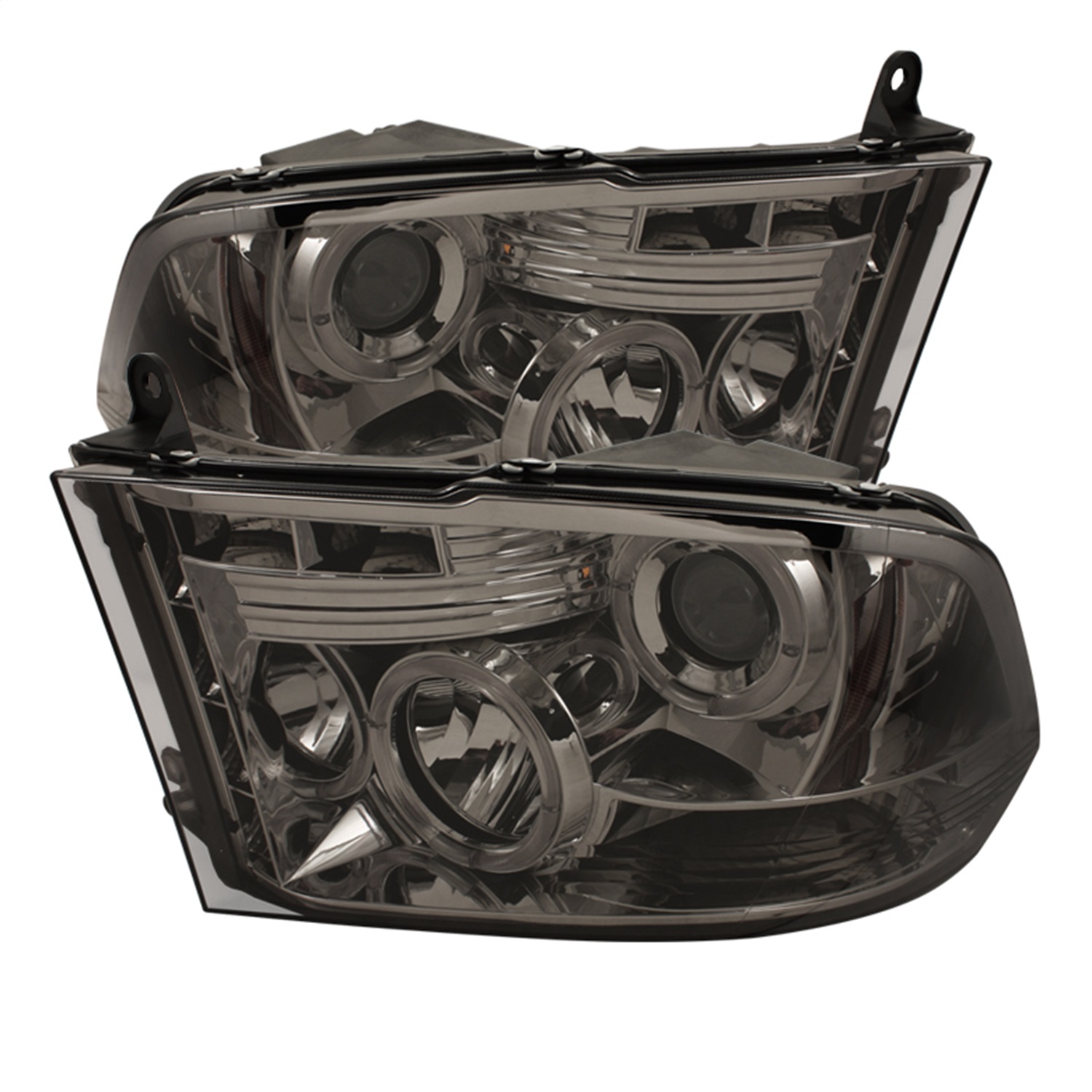 Spyder 5010056 - Dodge Ram 1500 09-14 10-14 Projector Headlights Halogen- LED Halo LED- Smke PRO-YD-DR09-HL-SM
