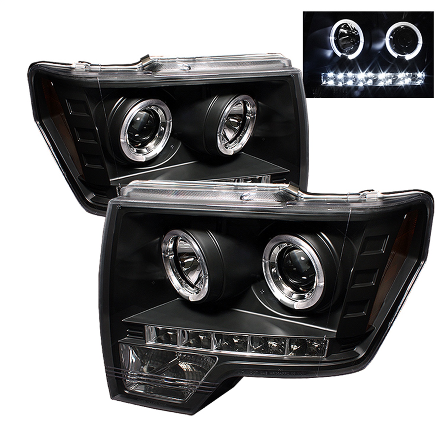 Spyder 5010230 - Ford F150 09-14 Projector Headlights Halogen Model- LED Halo LED Blk PRO-YD-FF15009-HL-BK