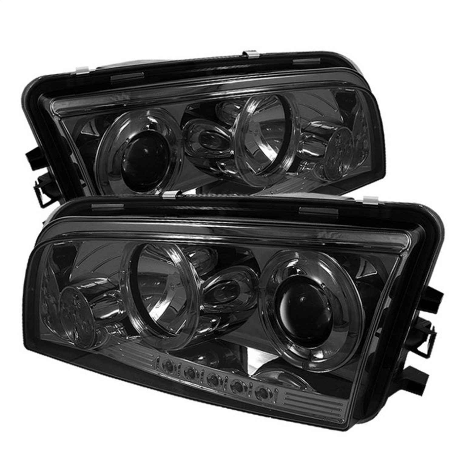 Spyder 5009753 - Dodge Charger 06-10 Projector Headlights Halogen Only - LED Halo LED Smke PRO-YD-DCH05-LED-SM