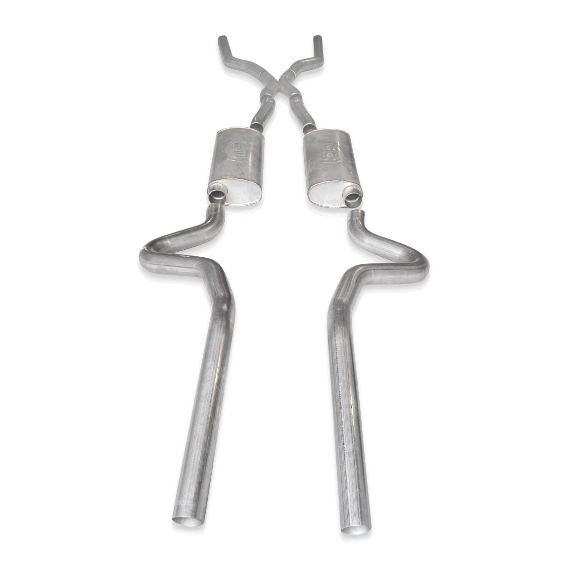 Stainless Works CV6872LSD - Chevy Chevelle LS1 Hot Rod 1968-72 Exhaust 3in Stainless Turbo Mufflers Stainless Works CV6872LSD - Chevy Chevelle LS1 Hot Rod 1968-72 Exhaust 3in Stainless Turbo Mufflers