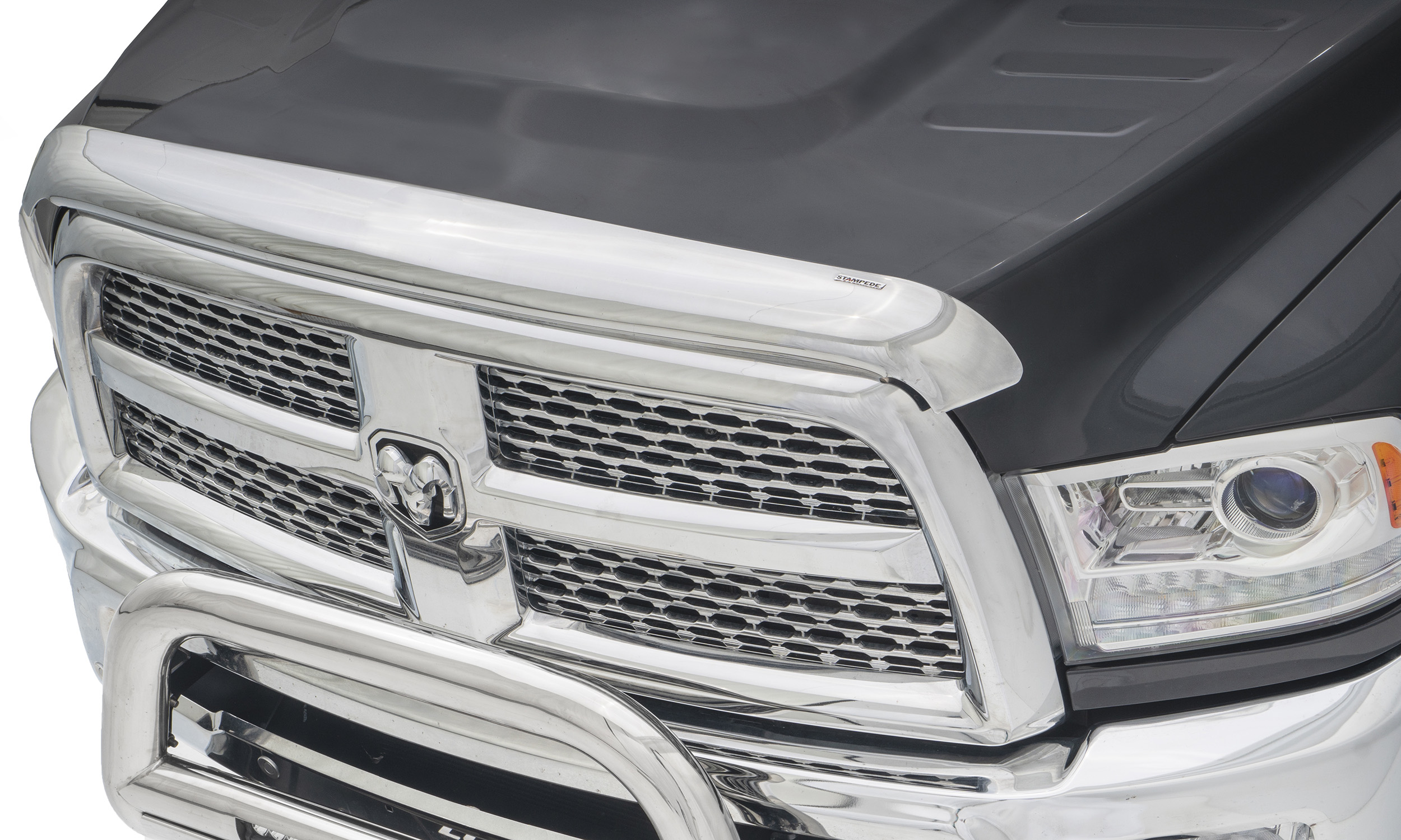 Stampede 2216-8 - Vigilante Premium Hood Protector, Chrome, for2006-2008 Dodge Ram 1500/2500 /3500 (Center Only - Front Grille) Stampede 2216-8 - Vigilante Premium Hood Protector, Chrome, for2006-2008 Dodge Ram 1500/2500 /3500 (Center Only - Front Grille)