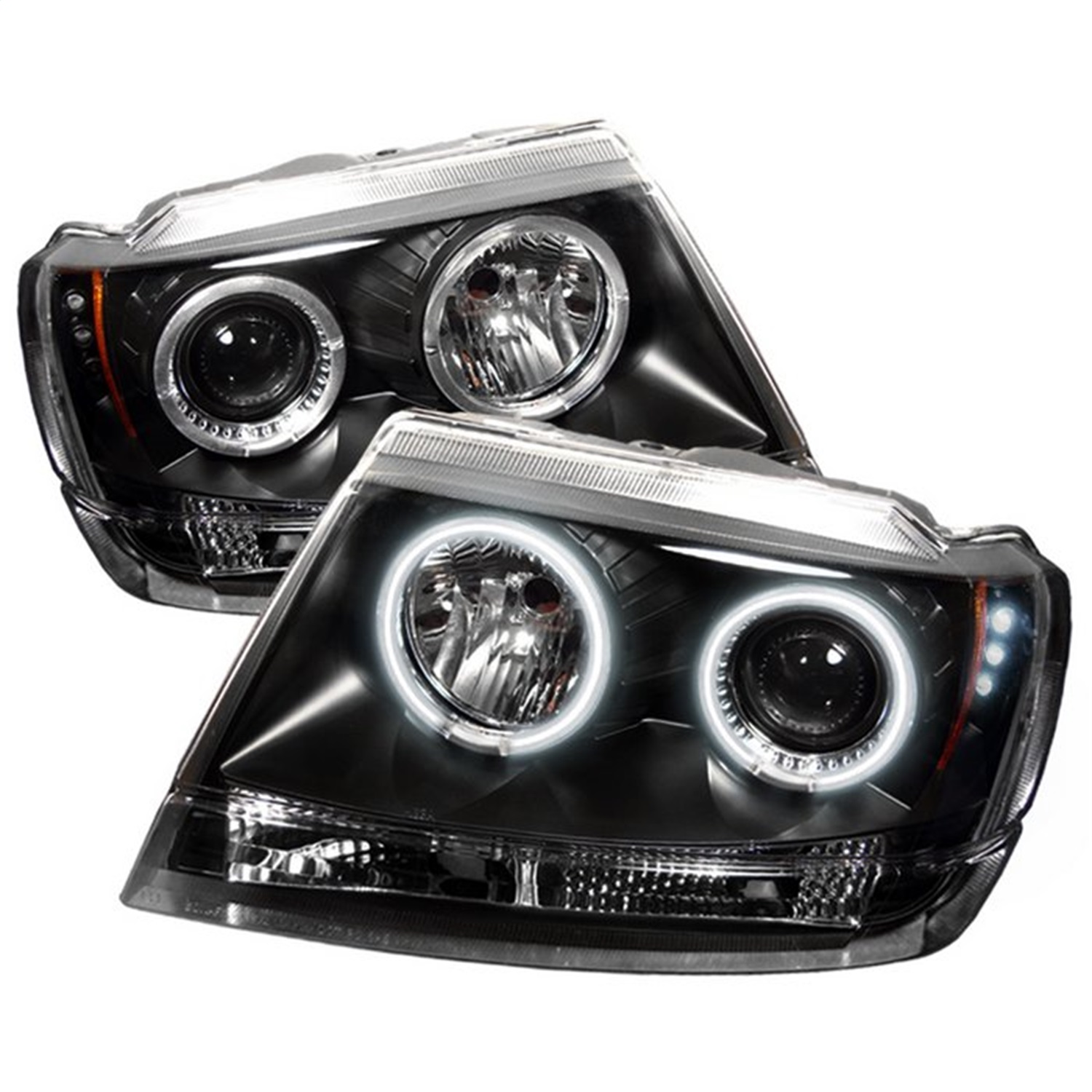 Spyder 5011121 - Jeep Grand Cherokee 99-04 Projector Headlights CCFL Halo LED Blk - PRO-YD-JGC99-CCFL-BK