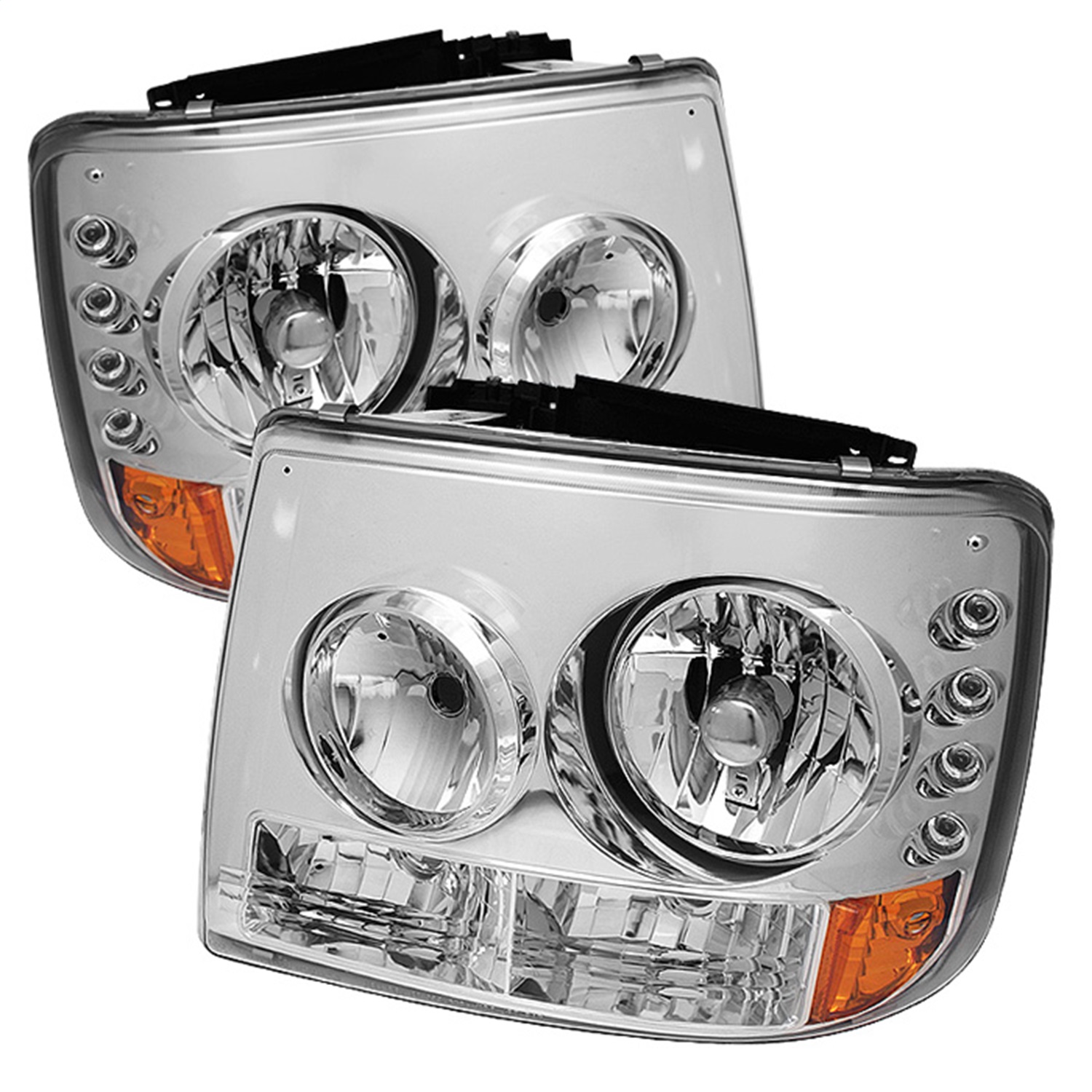 Spyder 5012456 - Chevy Silverado 1500 99-02 ( Not Fit HD Model)LED Crystal Headlights Chr HD-YD-CS99-1PC-AM-C