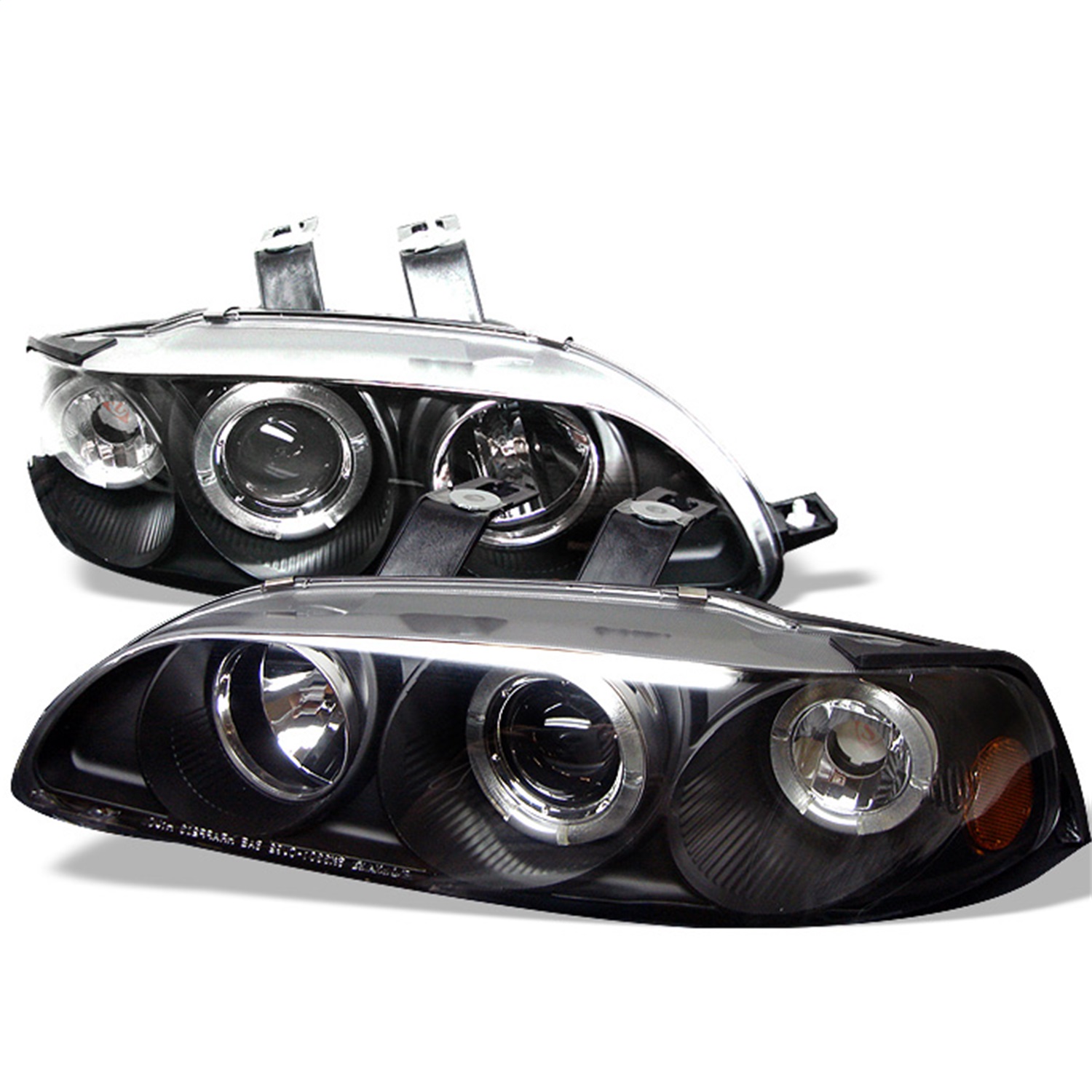 Spyder 5010841 - Honda Civic 92-95 2/3DR 1PC Projector LED Halo Amber Reflctr Blk PRO-YD-HC921P-23D-AM-BK