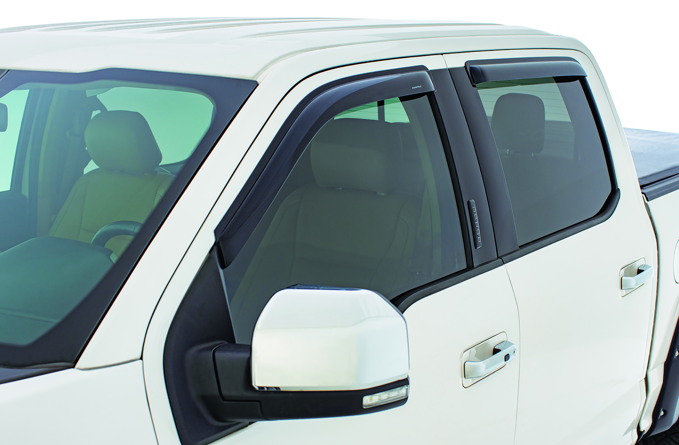 Stampede 6450-2 - Tape-Onz Sidewind Deflector, Smoke, 4 pc. for 2014-2019 Excludes Hatchback