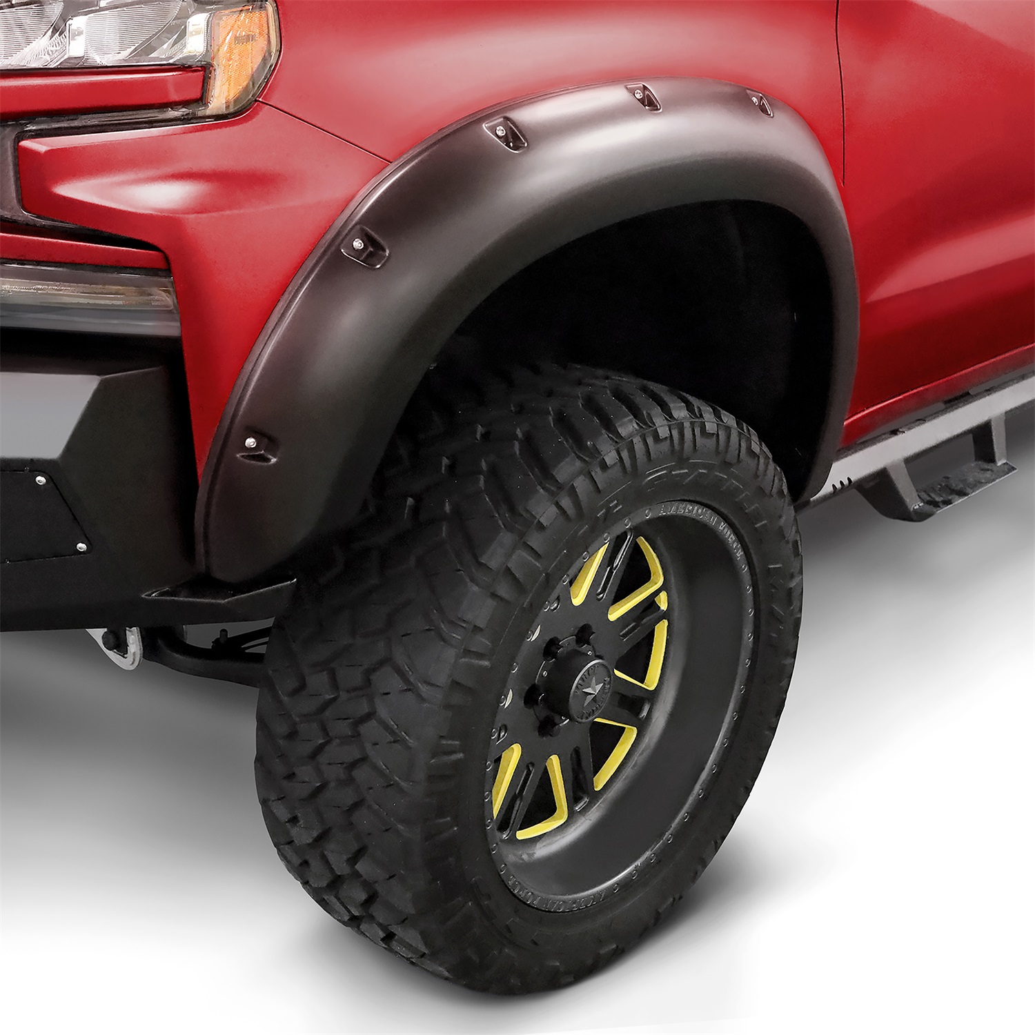 Stampede 8434-2 - Black Ruff Riderz Smooth Finish 4-Piece Fender Flare for 2016-2021 Toyota Tacoma