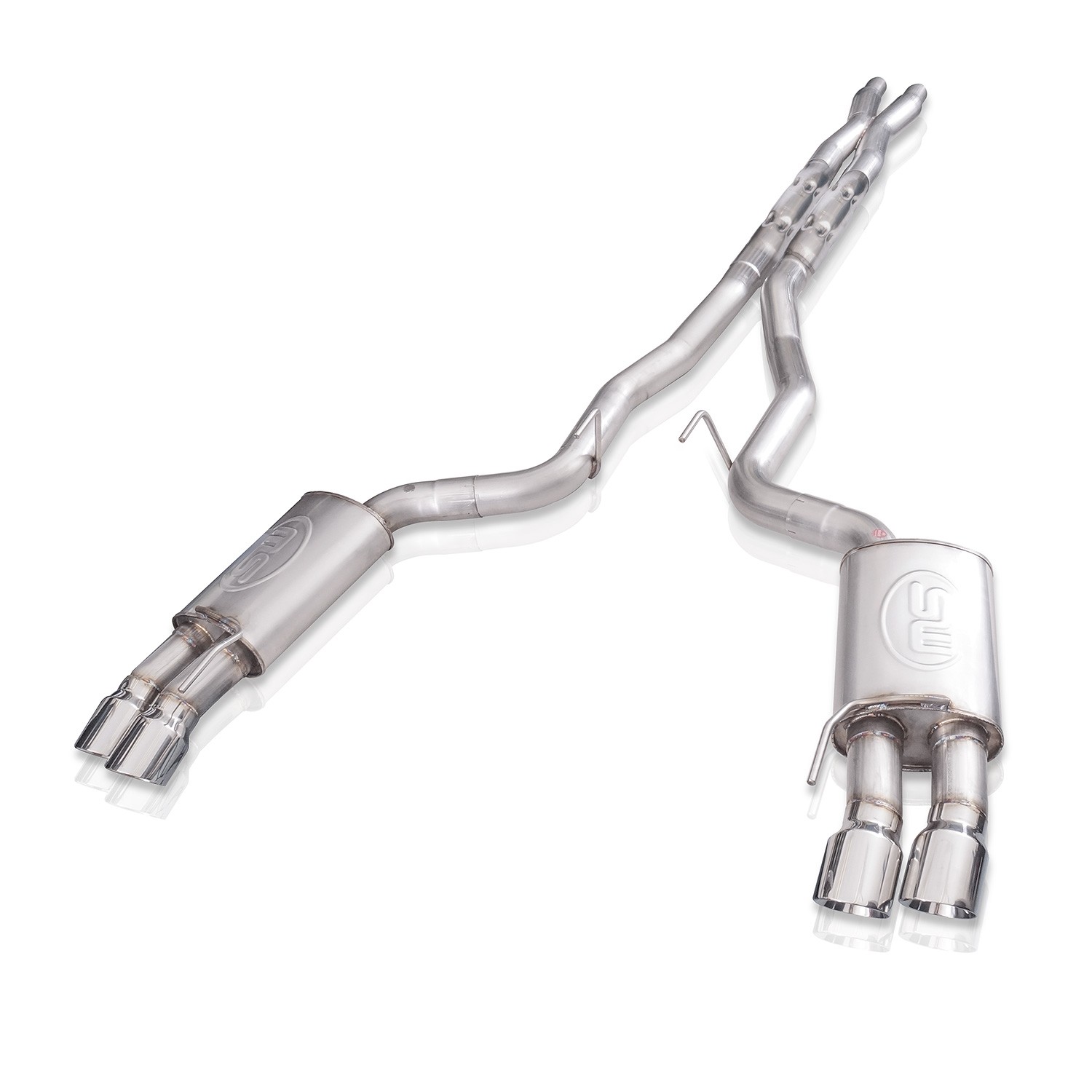 Stainless Works M18CBXFCL - 18-21 Ford Mustang GT 3in Legend Series Catback X-Pipe w/Quad Tips w/o Active Valves Stainless Works M18CBXFCL - 18-21 Ford Mustang GT 3in Legend Series Catback X-Pipe w/Quad Tips w/o Active Valves