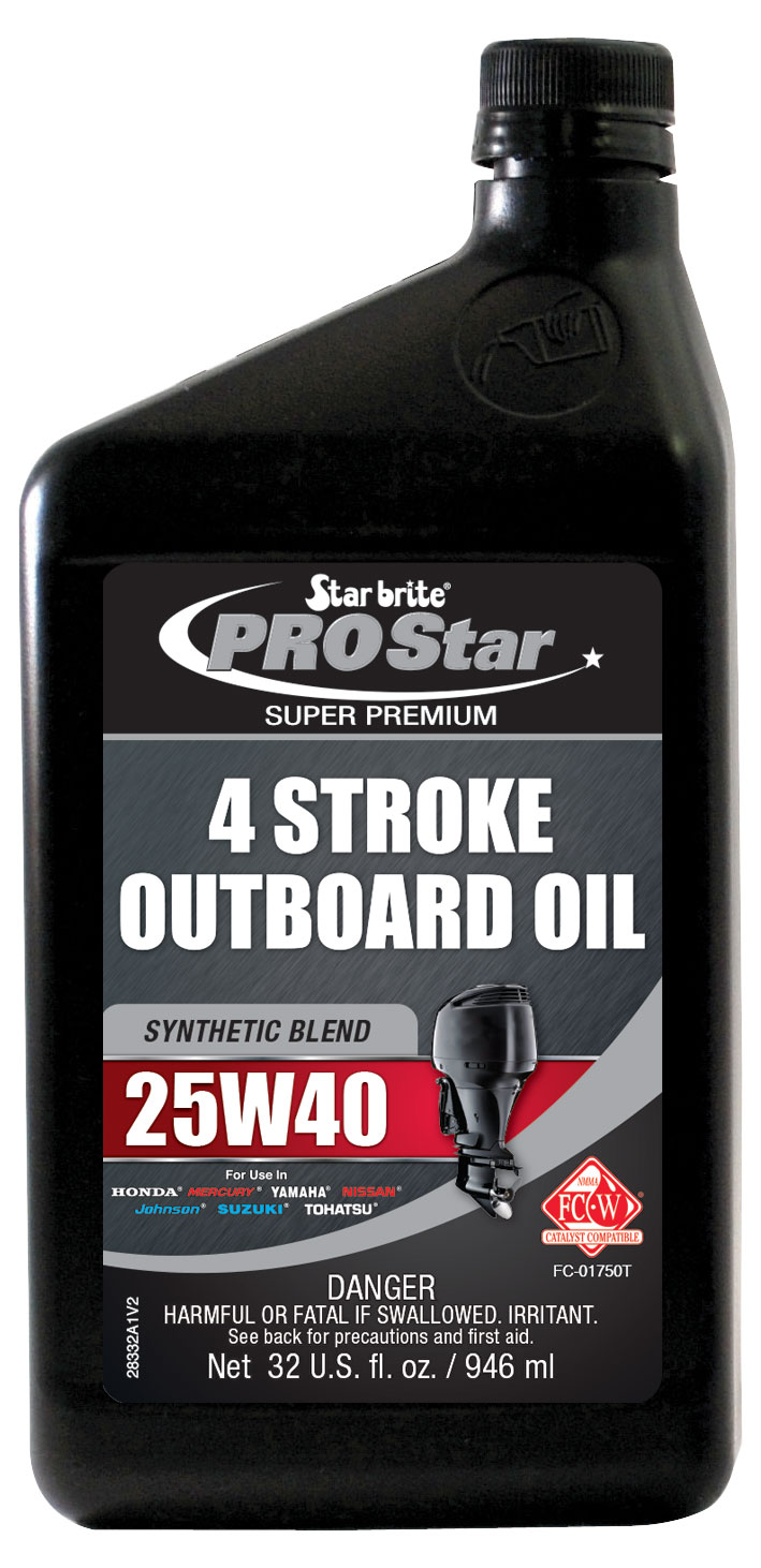 Star brite 028332 - Premium Synthetic Blend 4 Stroke Outboard Oil 25W 40 - 32 OZ. - 32 OZ