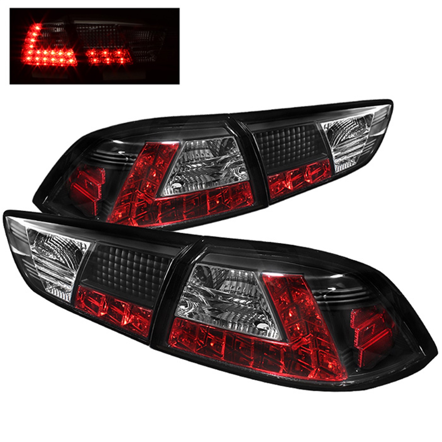 Spyder 5030375 - Mitsubishi Lancer/Evolution X 08-14 LED Tail Lights Blk ALT-YD-MITEVO1008-LED-BK Spyder 5030375 - Mitsubishi Lancer/Evolution X 08-14 LED Tail Lights Blk ALT-YD-MITEVO1008-LED-BK