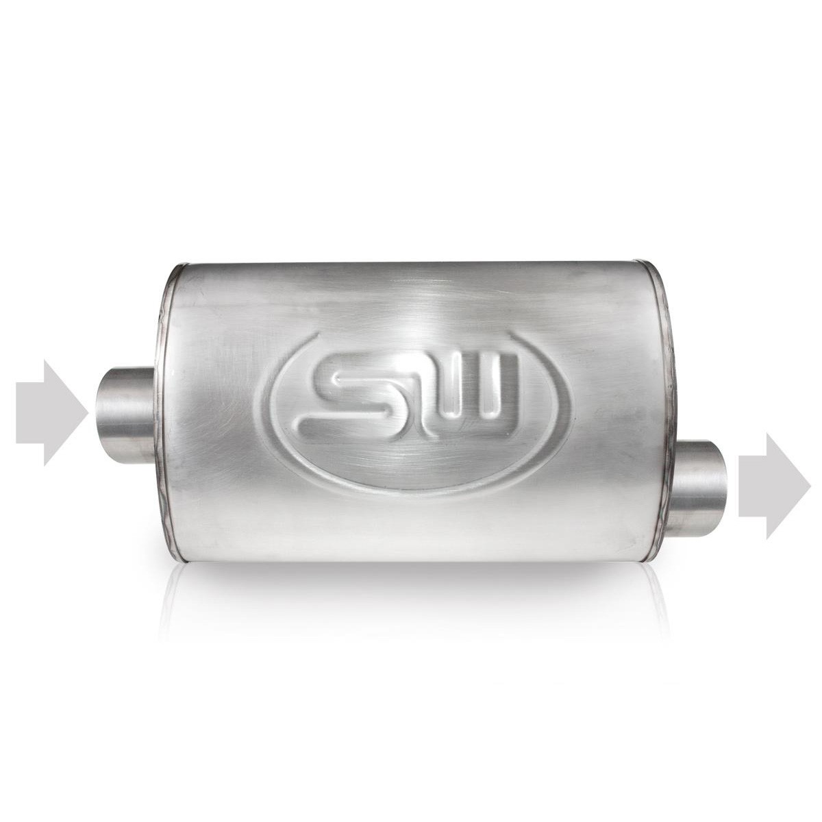 Stainless Works TM4S25C25O - 2.5in ID CENTER INLET/ 2.5in OD OFFSET OUTLET 4inX8in Stainless Works TM4S25C25O - 2.5in ID CENTER INLET/ 2.5in OD OFFSET OUTLET 4inX8in