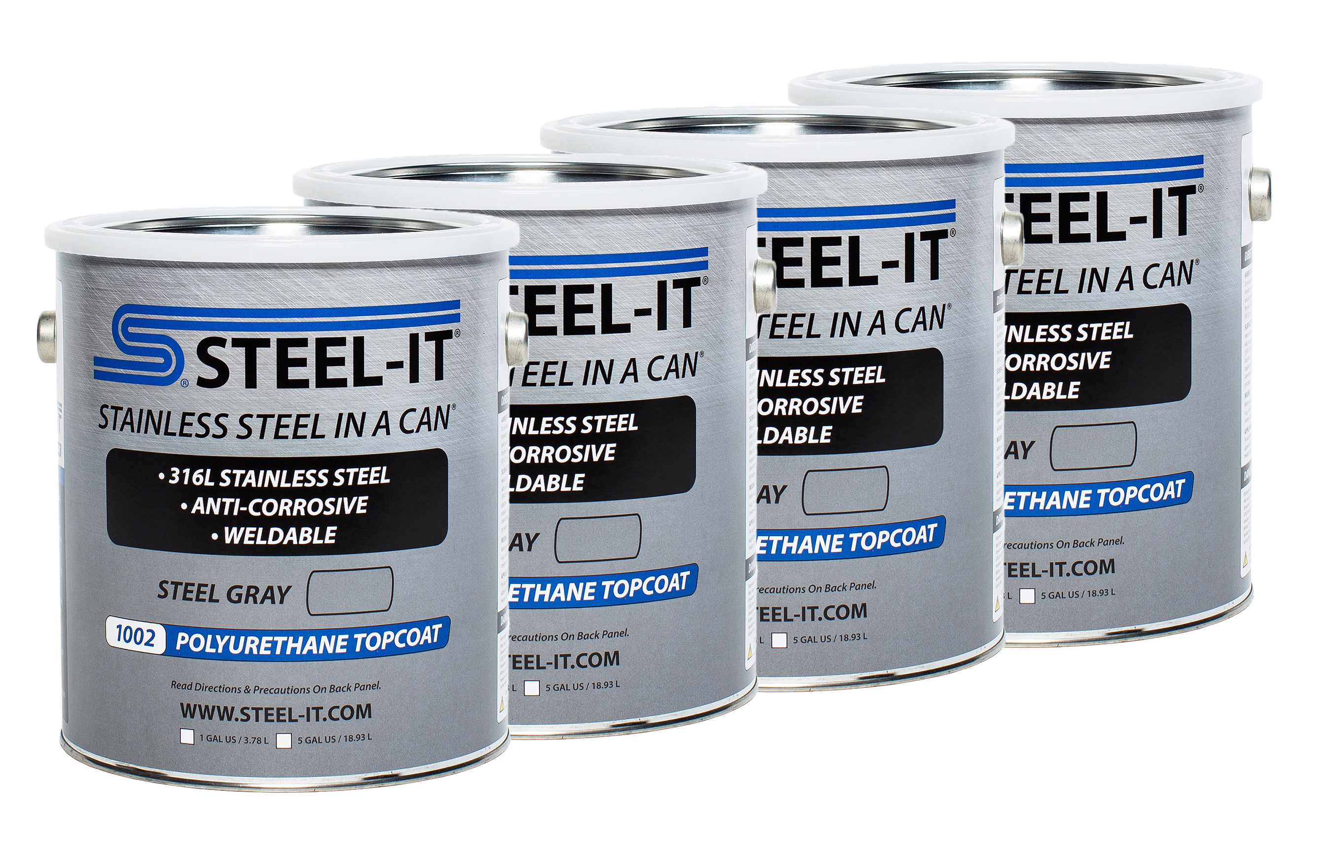 Steel-It CASE1002G - Steel Gray Polyurethane Case 4 x 1 Gallon Steel-It CASE1002G - Steel Gray Polyurethane Case 4 x 1 Gallon
